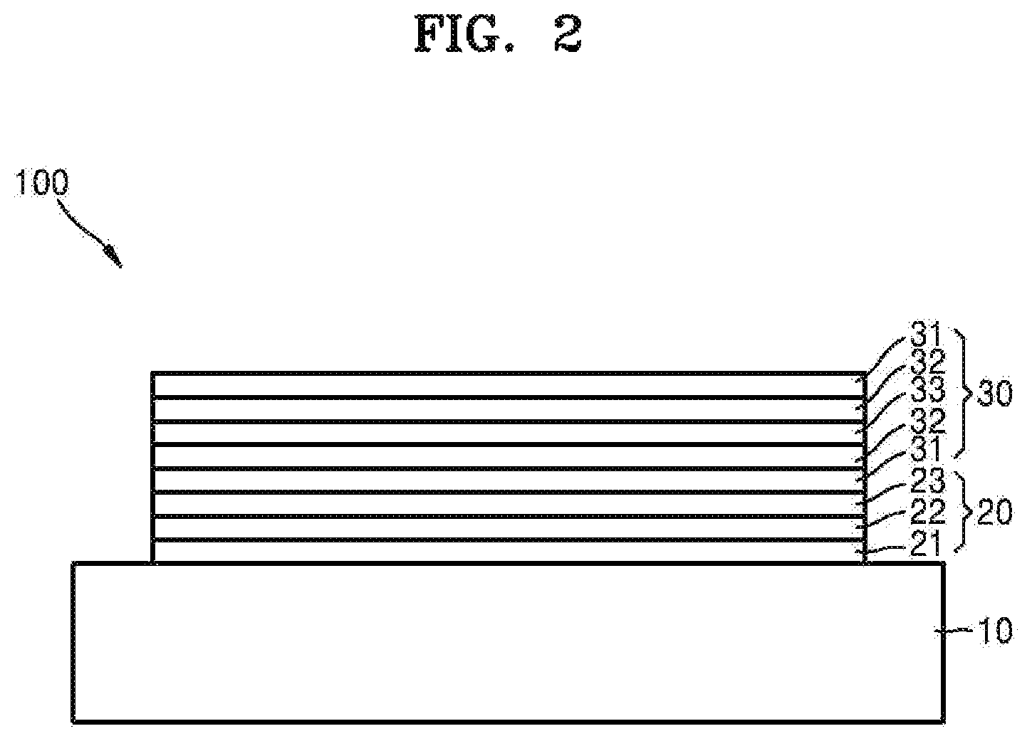 Patent US11778854 Figure 2 – Organic electroluminescent device having thin film encapsulation structure and method of fabricating the same