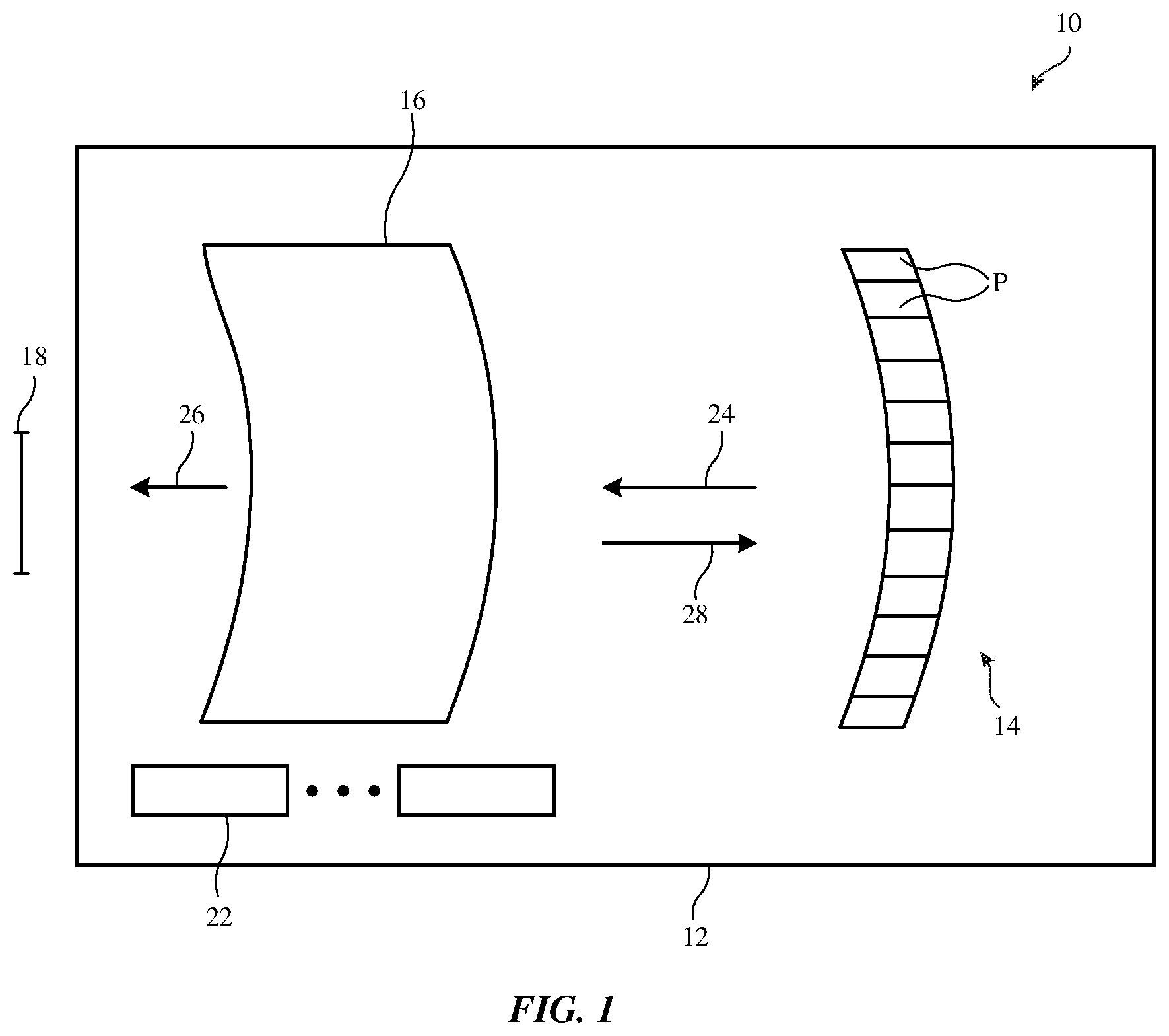 Patent US11778856 Figure 1 – Electronic device having emissive display with light recycling