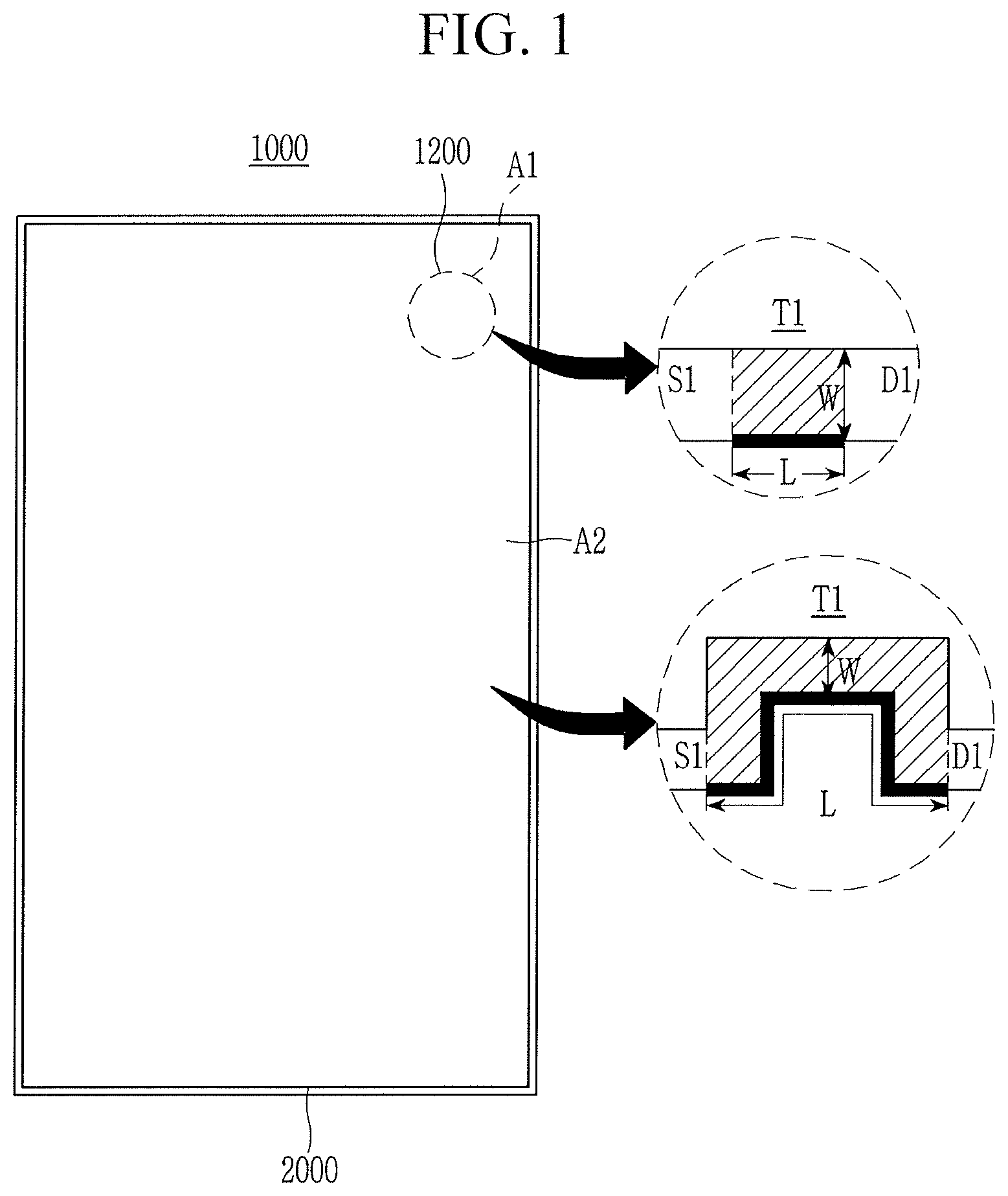 Patent US11778859 Figure 1 – Display device