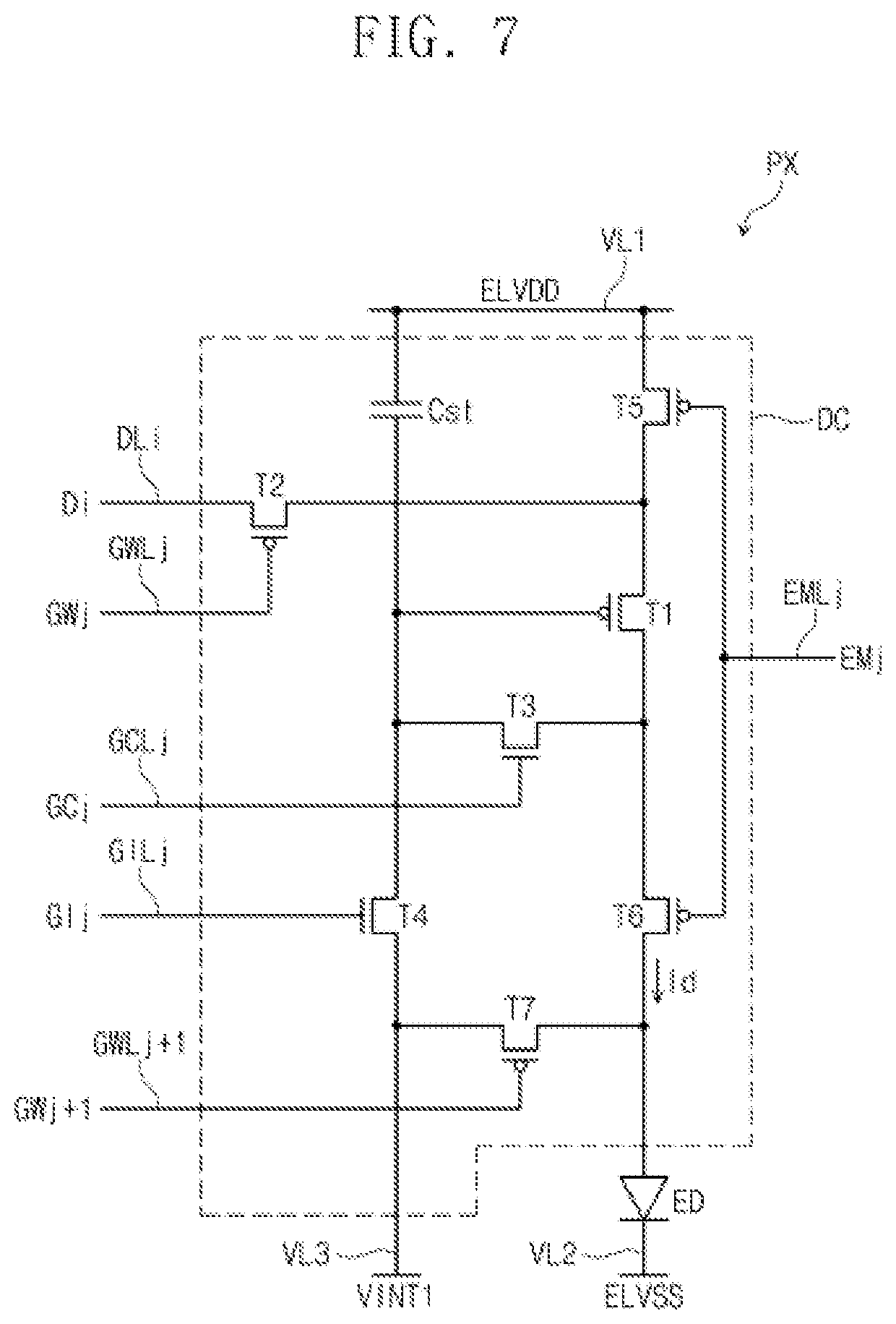 Patent US11778861 Figure 8 – Display panel that includes display area facing front of window, where emission areas of corner display area are placed, and display device including the same
