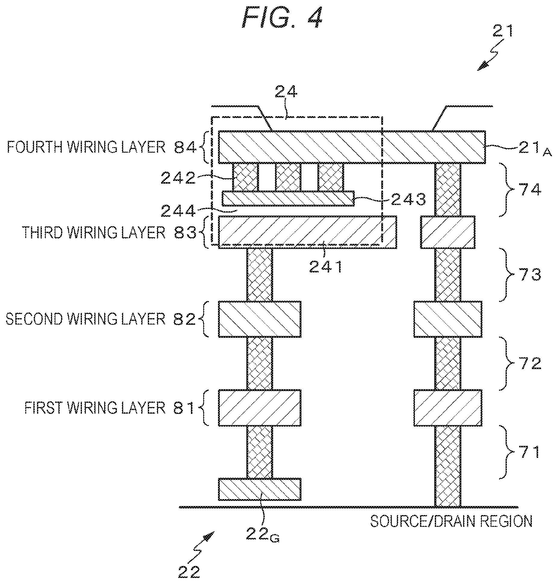 Patent US11778862 Figure 4 – Display device and electronic device including capacitors connected to anode electrode of light emitting unit