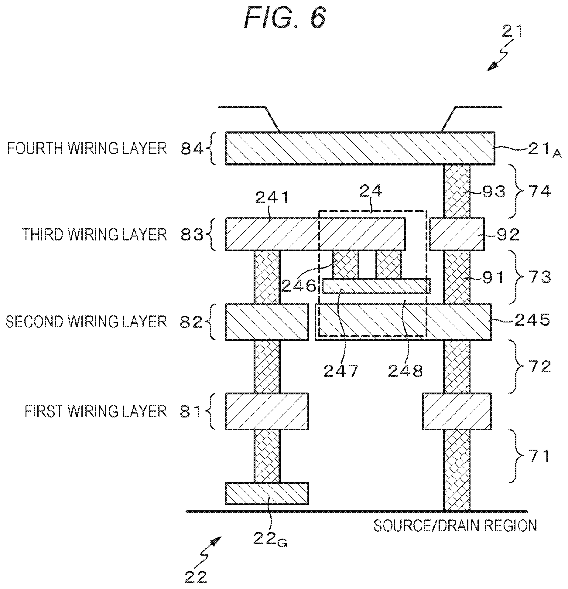 Patent US11778862 Figure 6 – Display device and electronic device including capacitors connected to anode electrode of light emitting unit