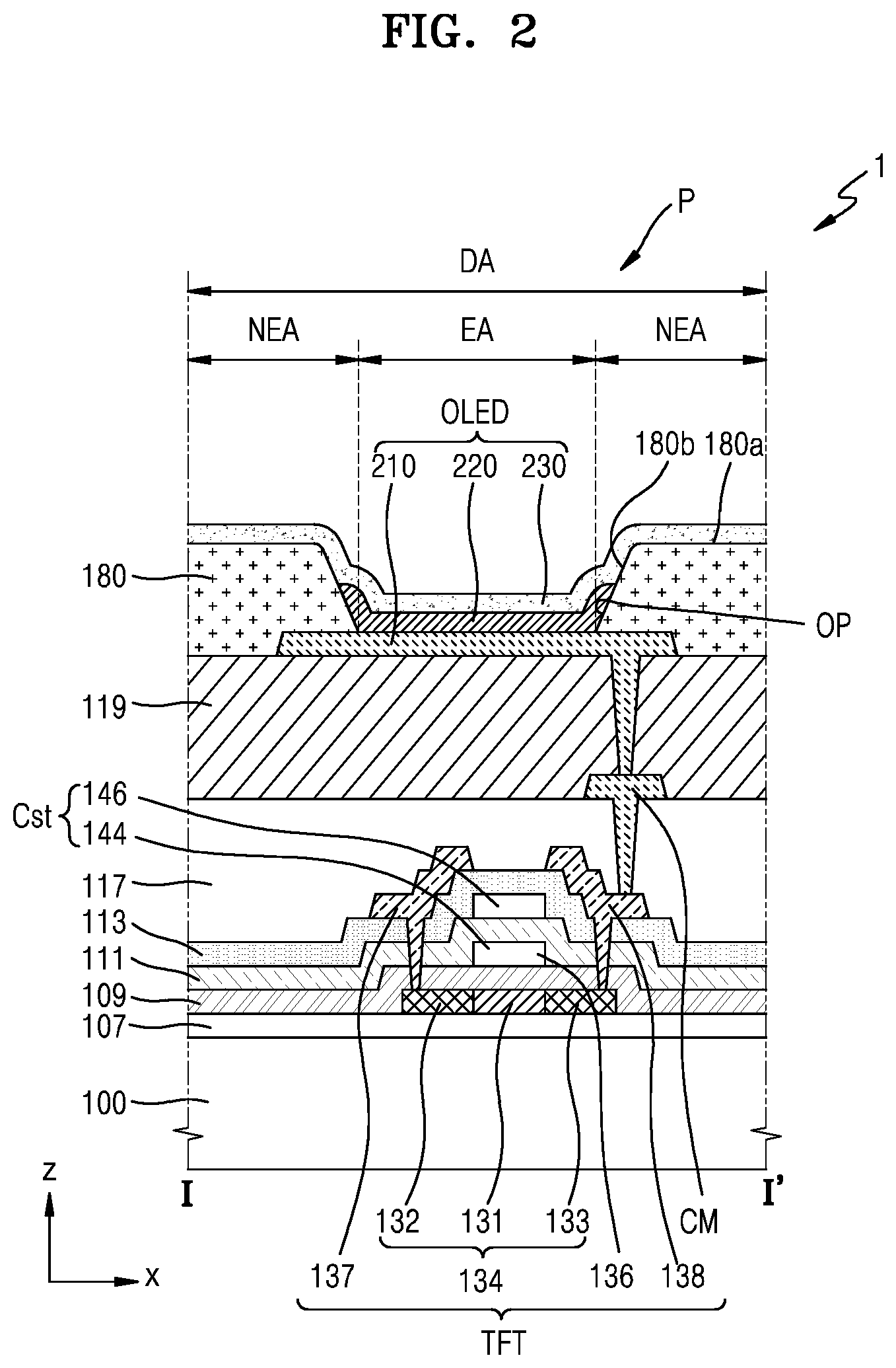 Patent US11778864 Figure 2 – Ink including an organic material, display device using the same, and method of manufacturing display device