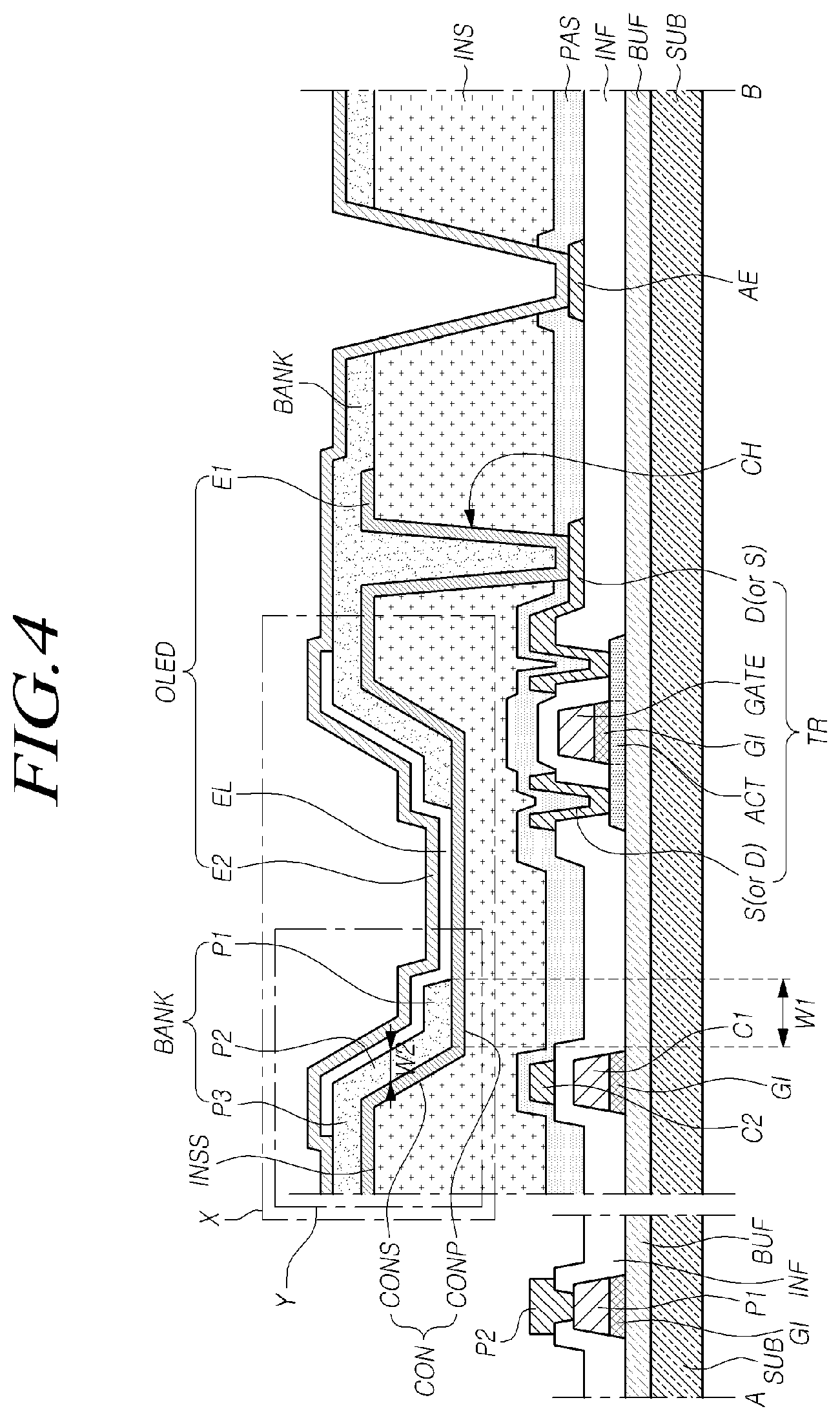 Patent US11778868 Figure 4 – Organic light emitting display panel and organic light emitting display device including the same
