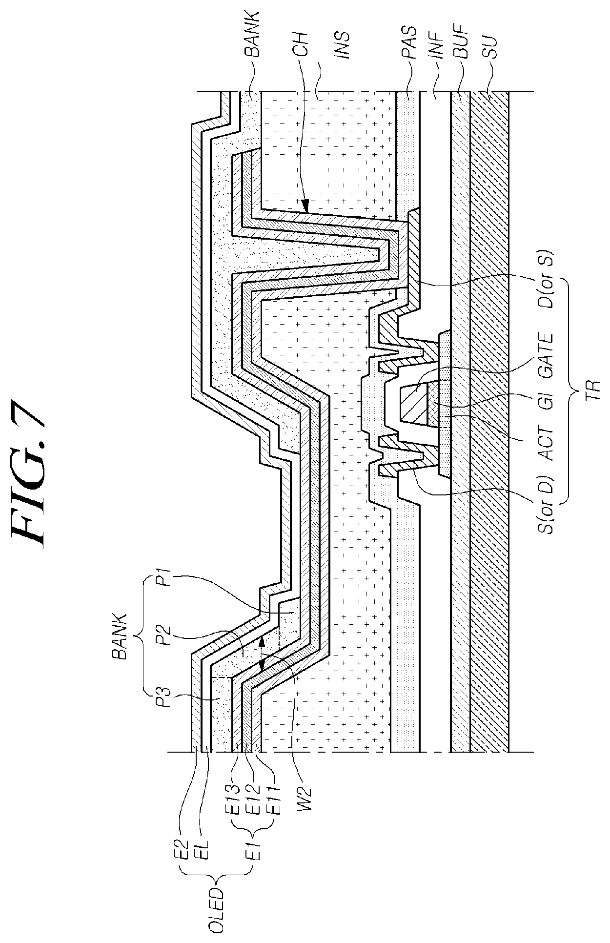 Patent US11778868 Figure 7 – Organic light emitting display panel and organic light emitting display device including the same