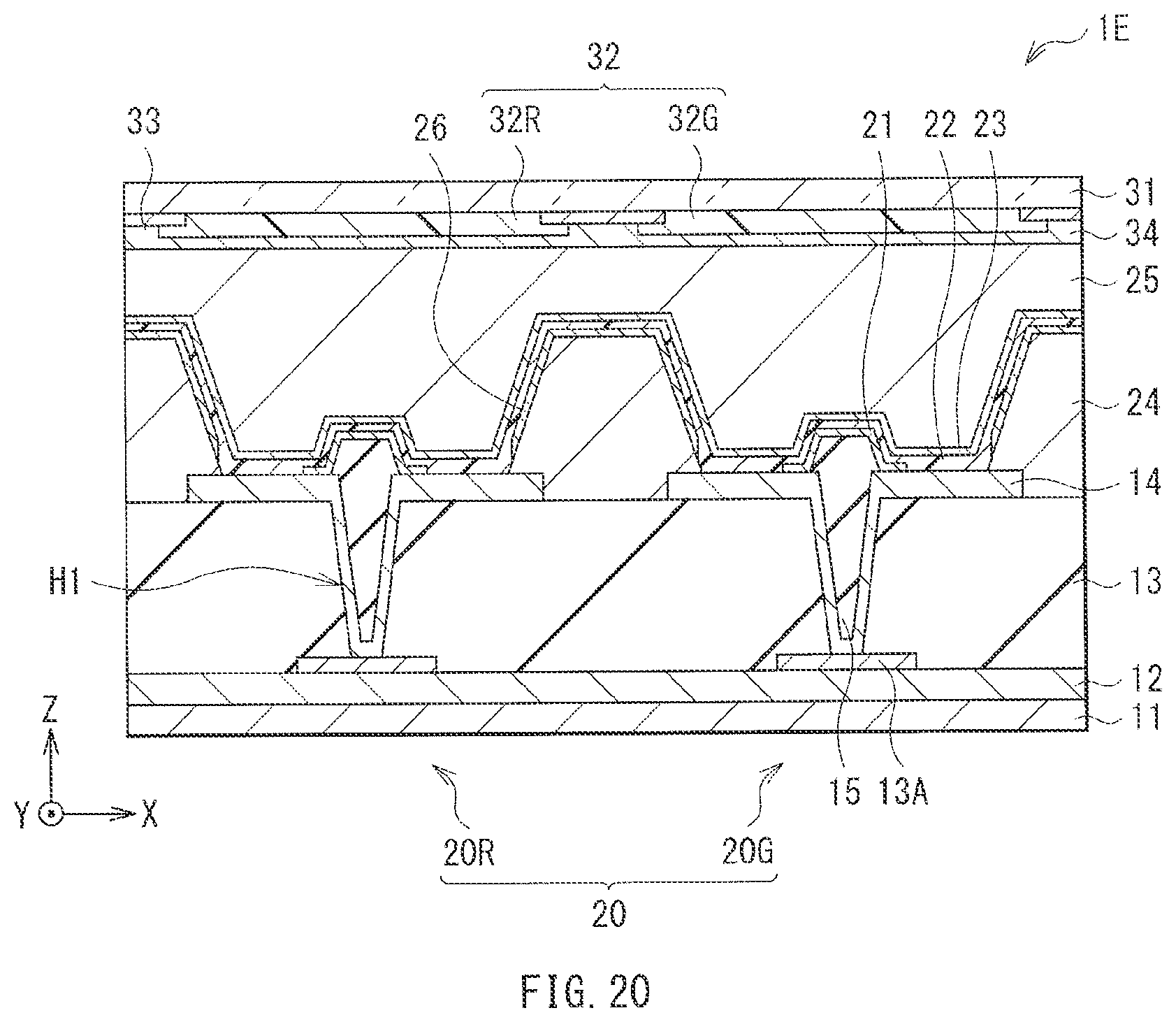 Patent US11778869 Figure 15 – Display unit and electronic apparatus including functional layer with light-emitting layer and hole injection layer