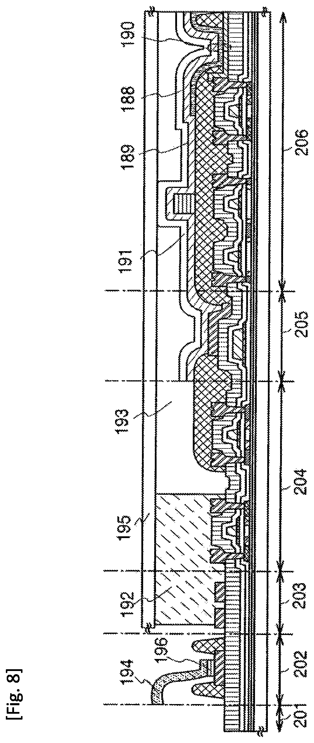 Patent US11778870 Figure 8 – Display device, electronic apparatus, and method of fabricating the display device