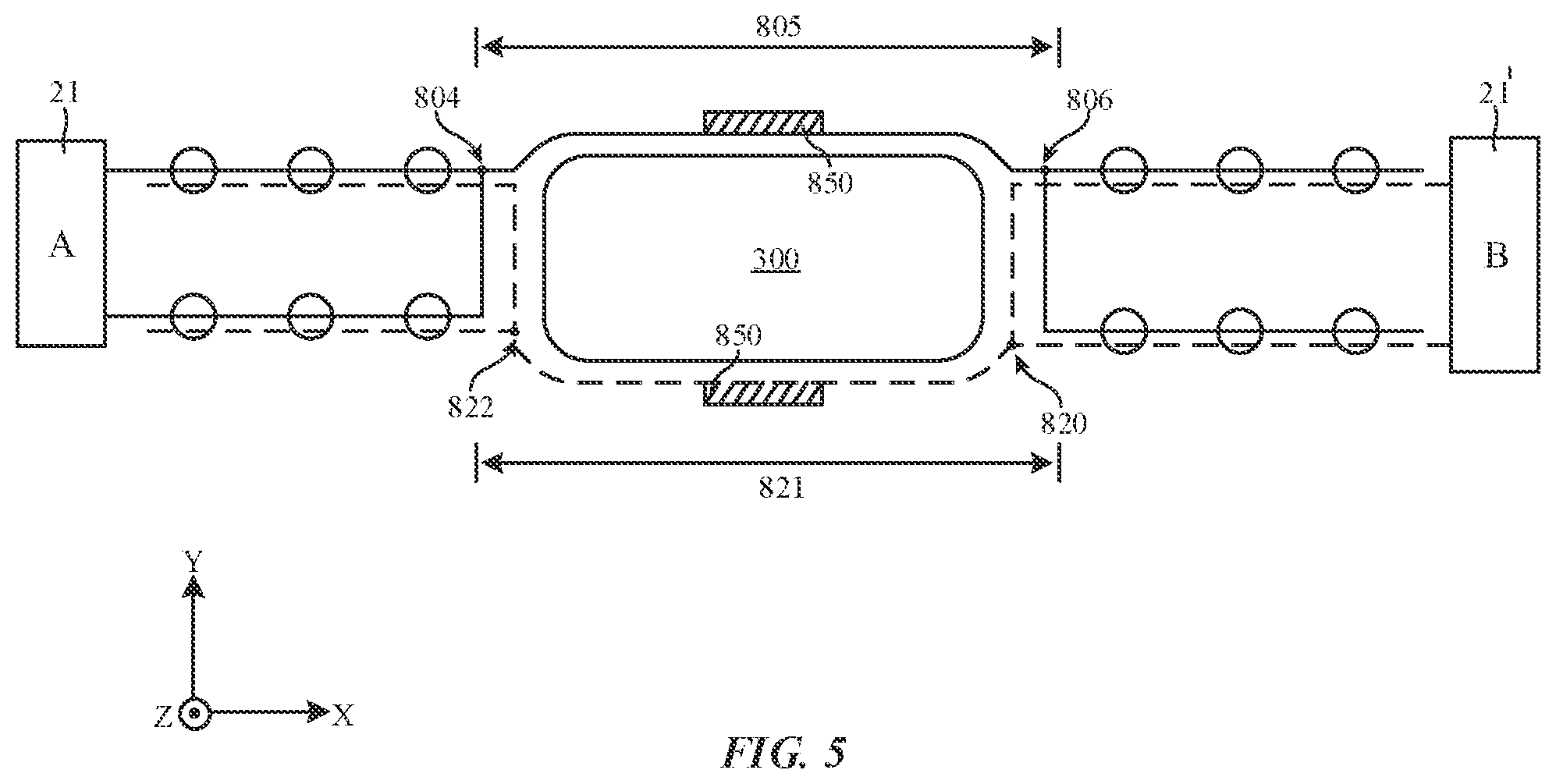 Patent US11778874 Figure 5 – Reducing border width around a hole in display active area