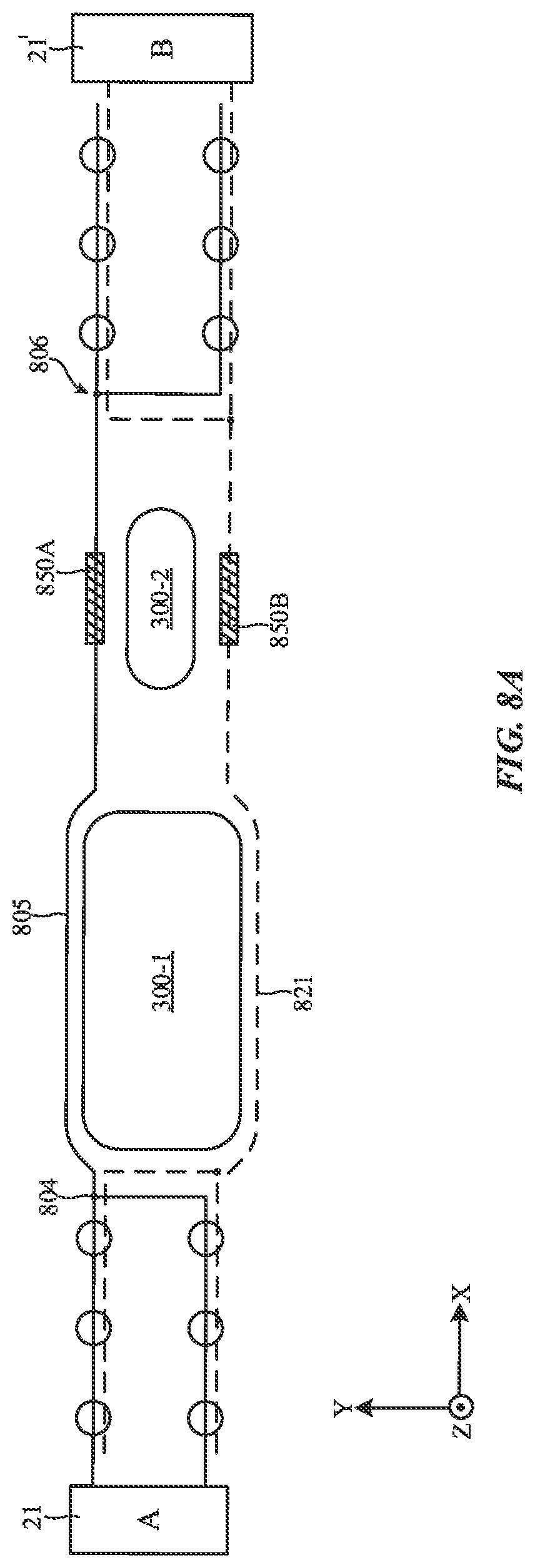 Patent US11778874 Figure 8 – Reducing border width around a hole in display active area