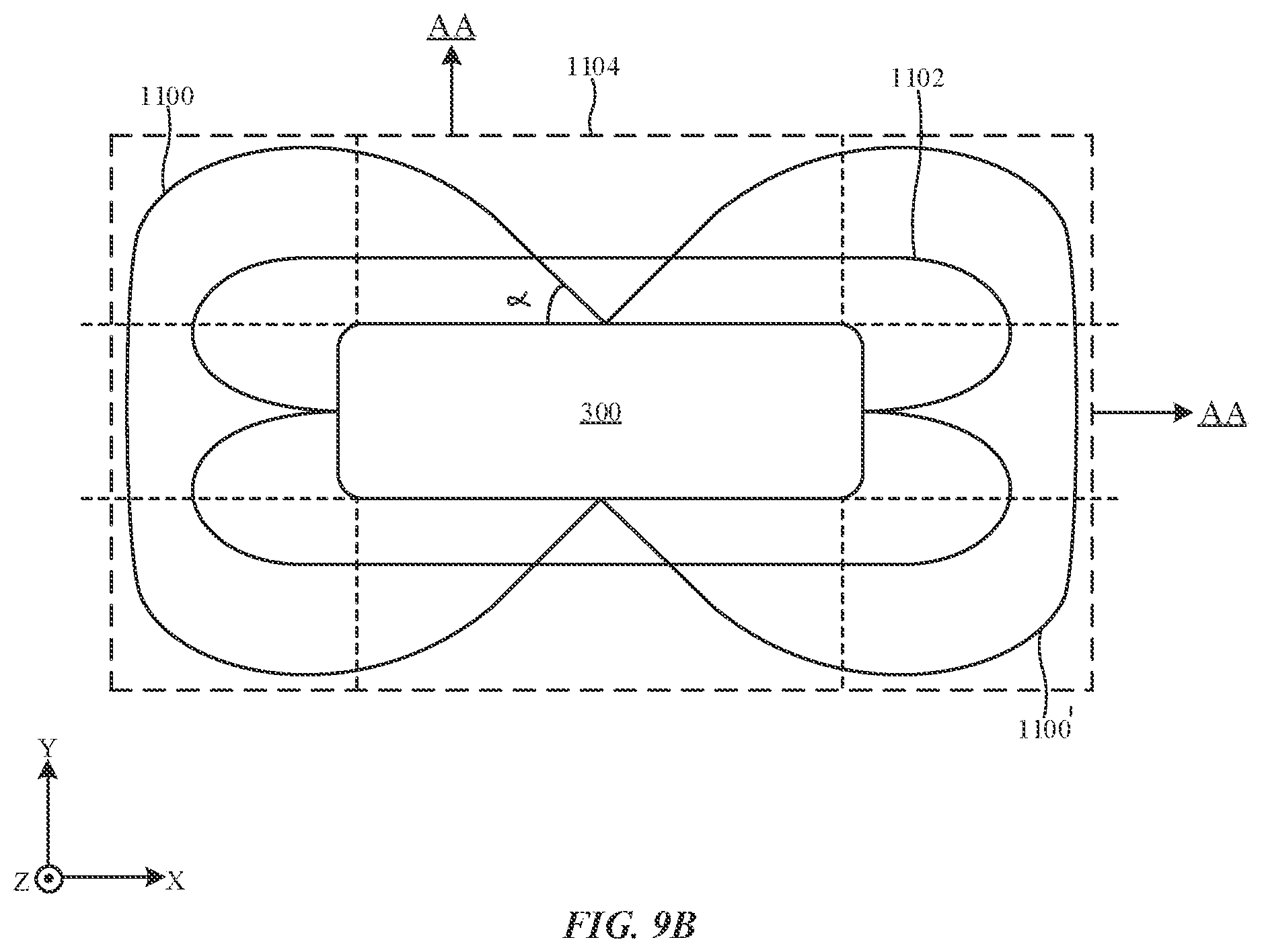 Patent US11778874 Figure 11 – Reducing border width around a hole in display active area