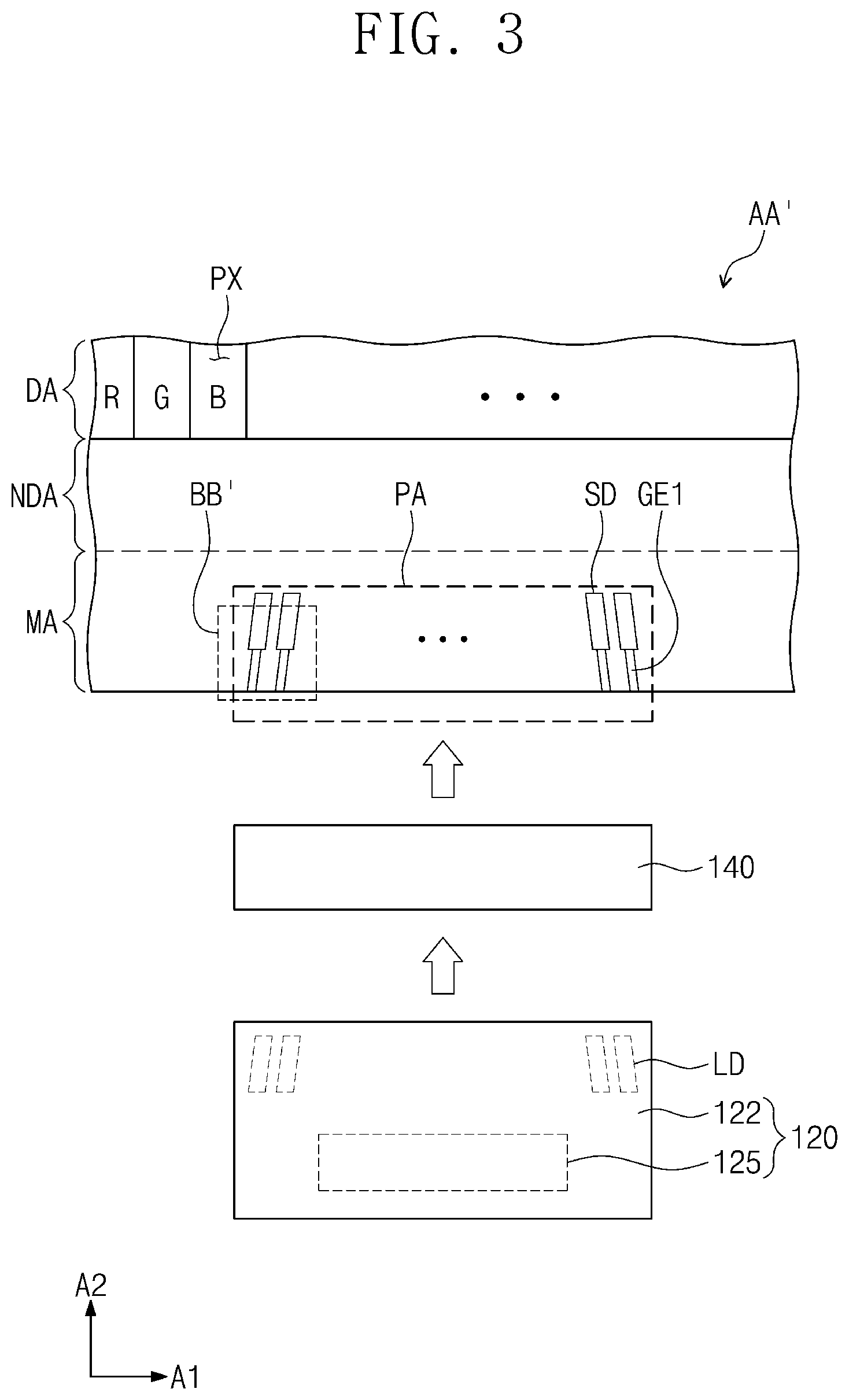 Patent US11778875 Figure 4 – Display panel having inclined edge defined by respective end surfaces of base substrate and insulating layer, and display device including the same