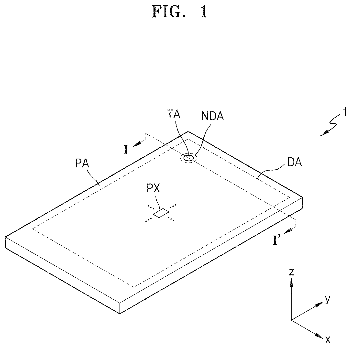 Patent US11778877 Figure 1 – Display device incuding hole region in display area