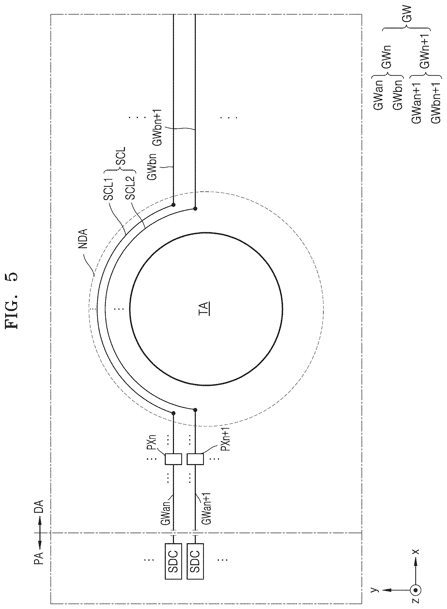 Patent US11778877 Figure 5 – Display device incuding hole region in display area