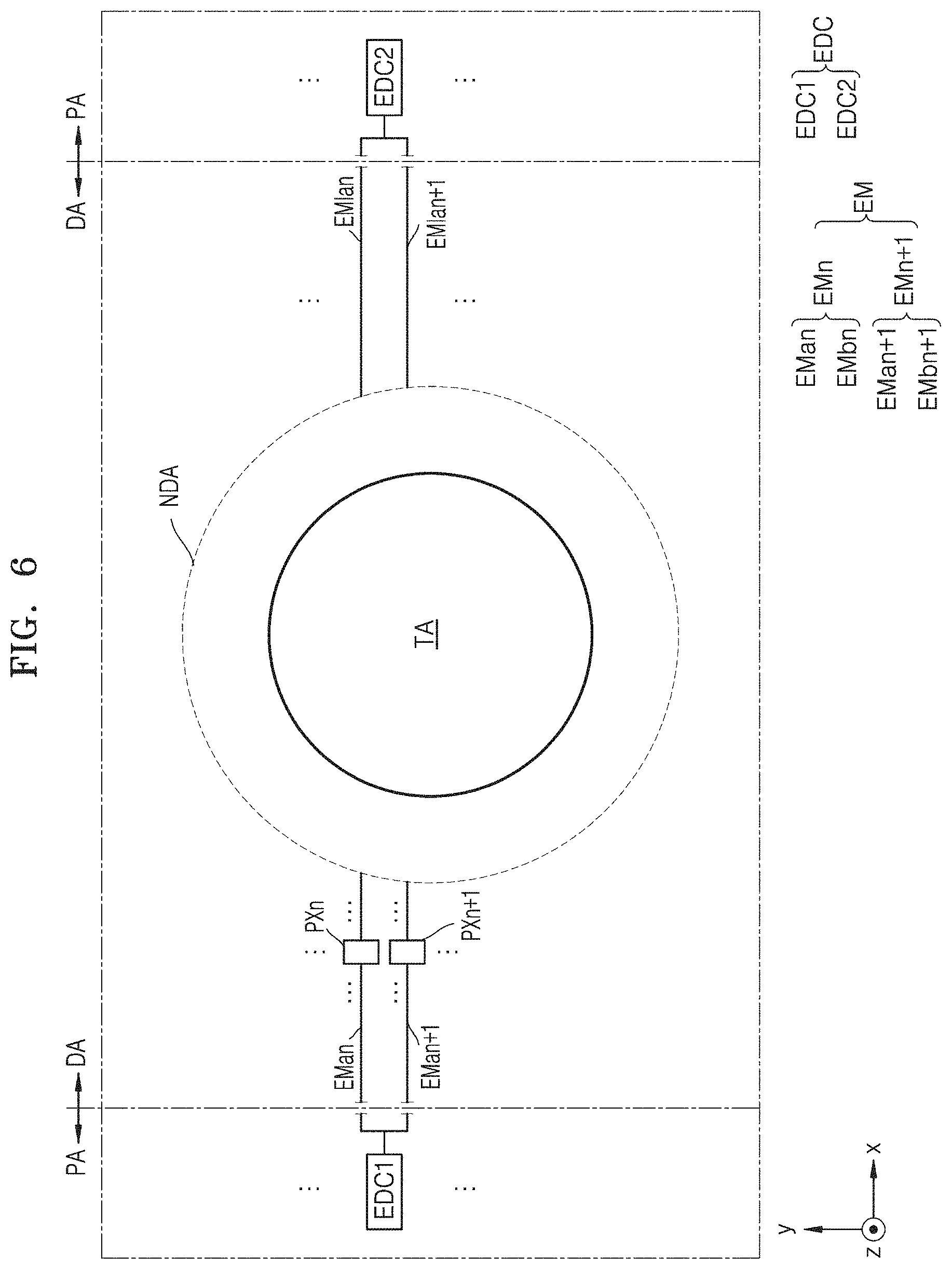 Patent US11778877 Figure 6 – Display device incuding hole region in display area