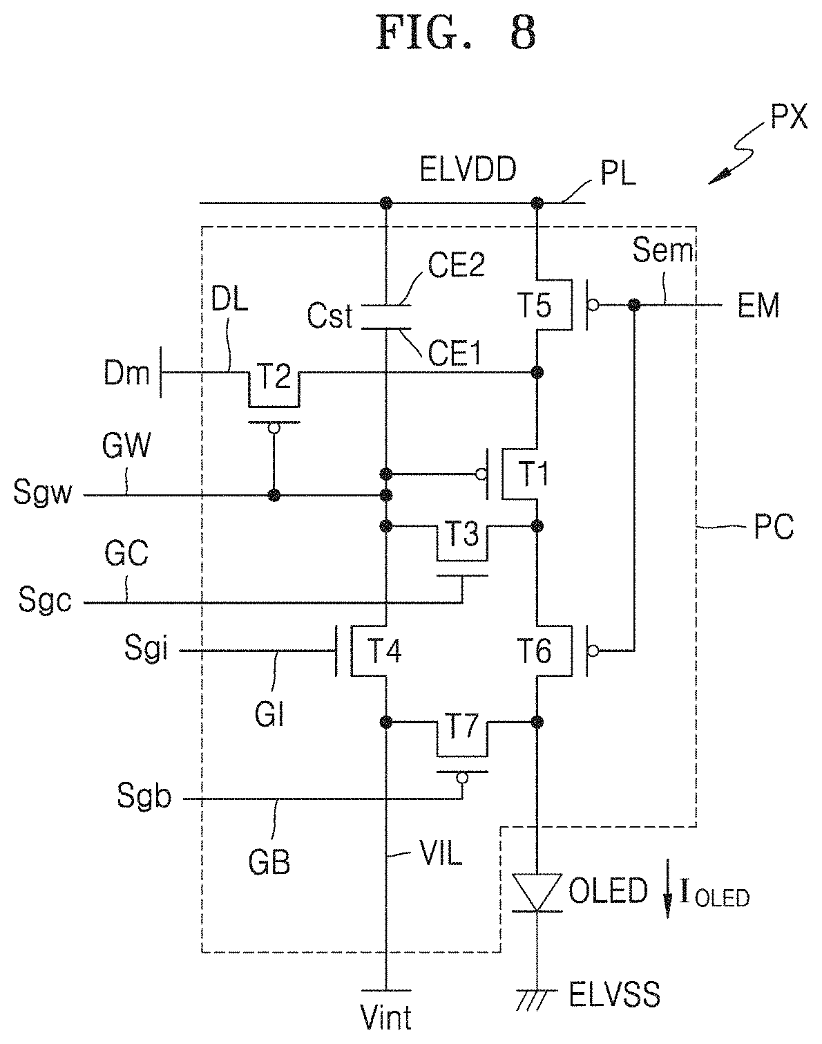 Patent US11778877 Figure 8 – Display device incuding hole region in display area