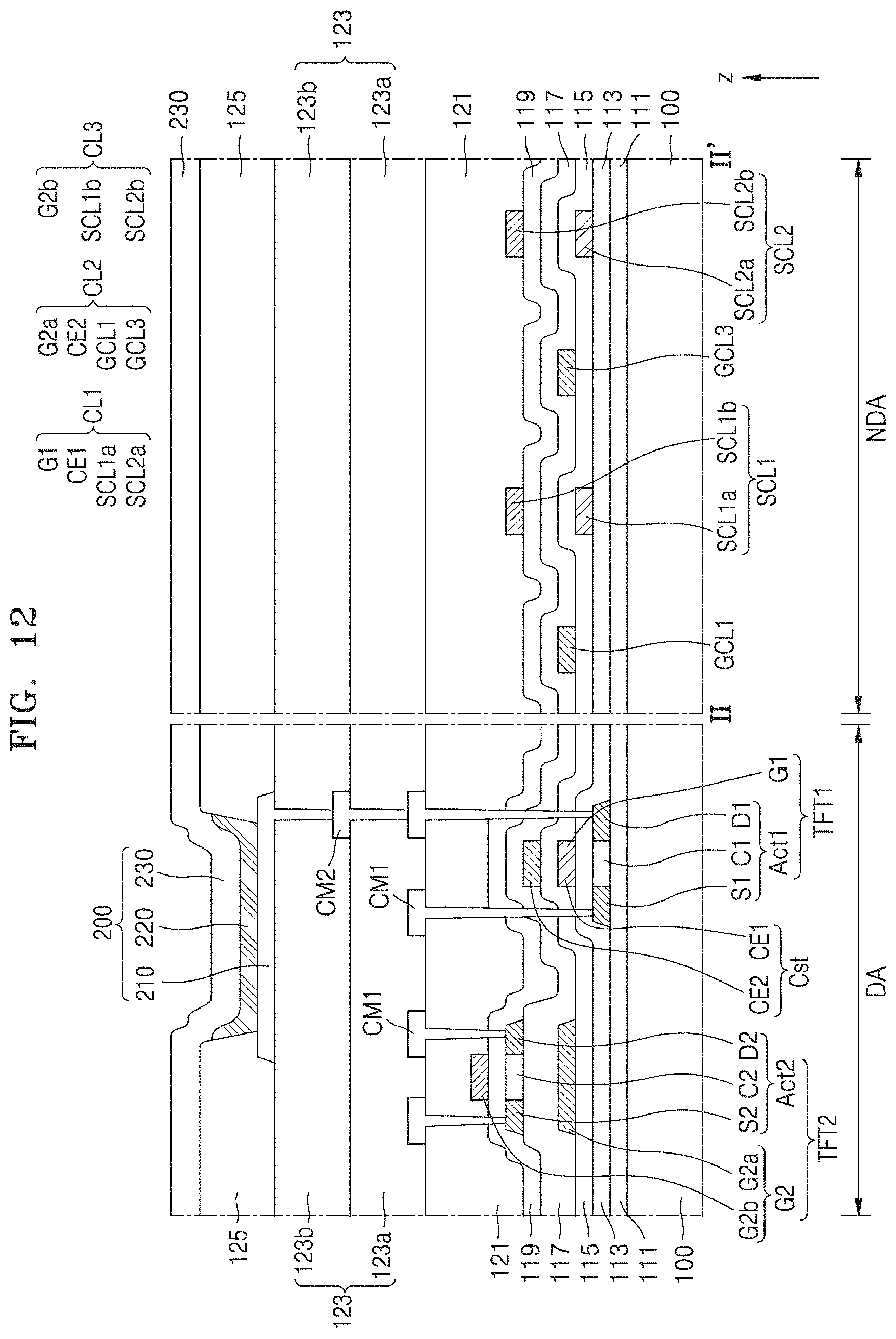 Patent US11778877 Figure 12 – Display device incuding hole region in display area