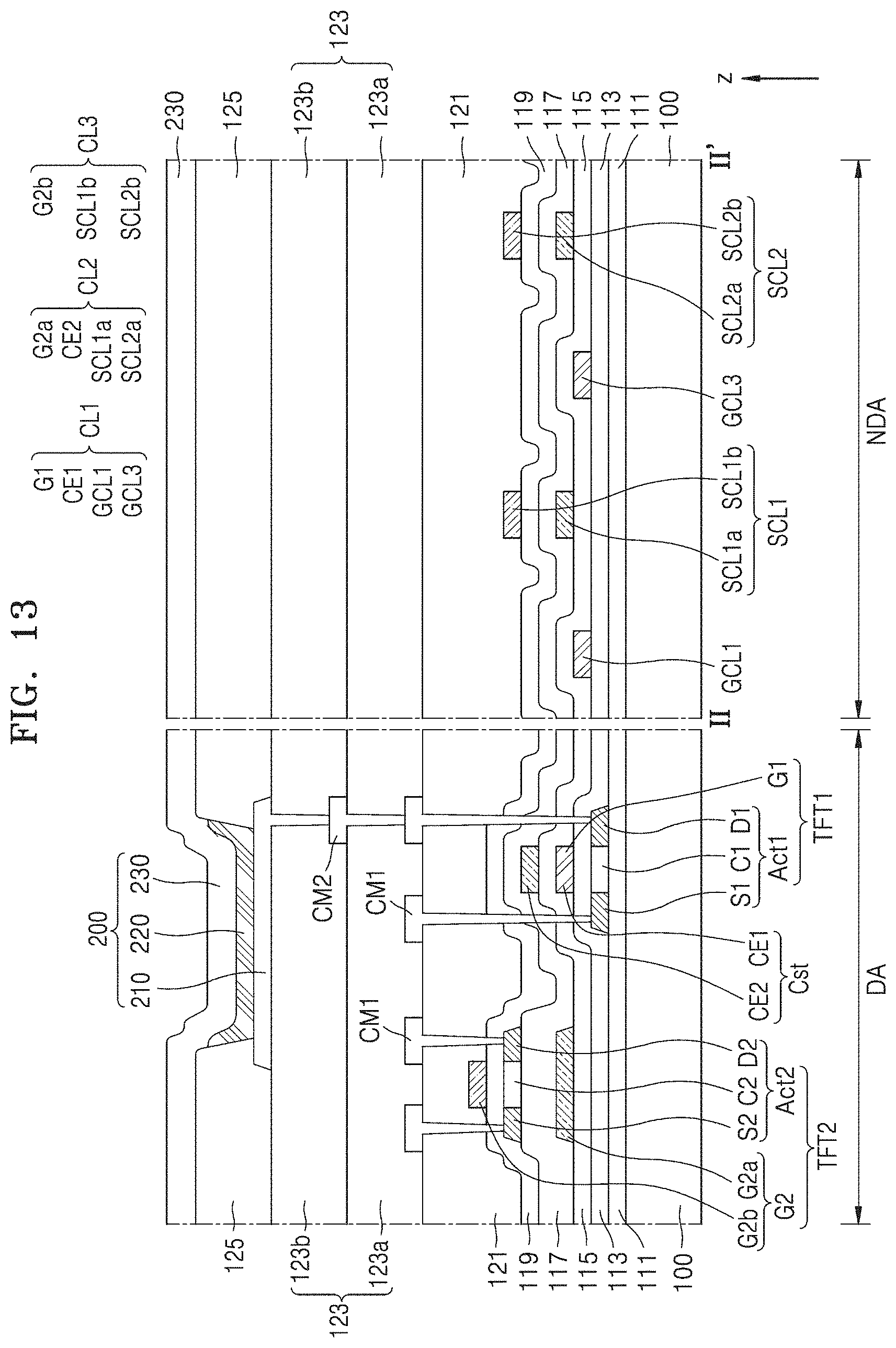 Patent US11778877 Figure 13 – Display device incuding hole region in display area