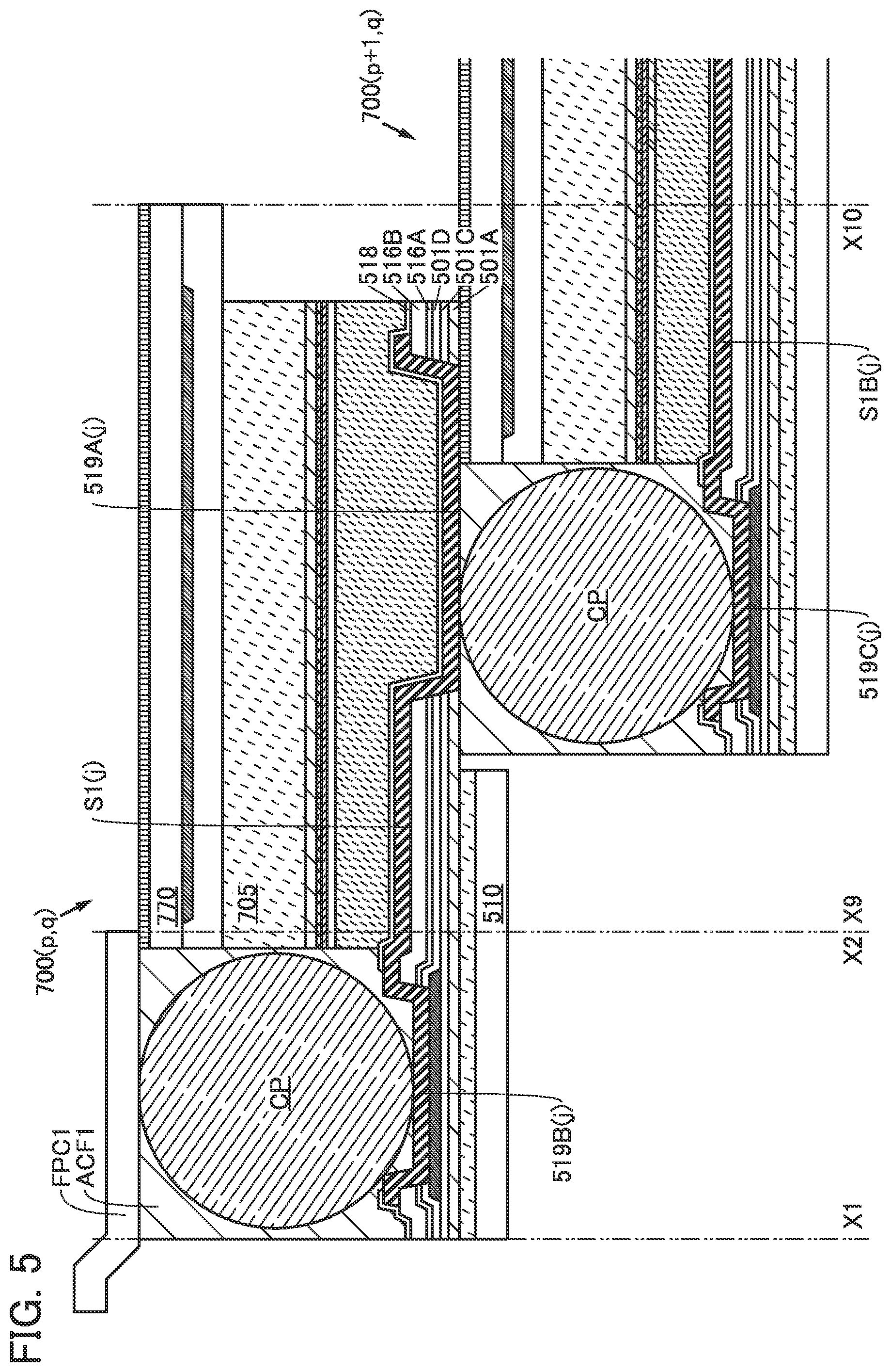 Patent US11778878 Figure 5 – Display panel, display device, input/output device, and data processing device