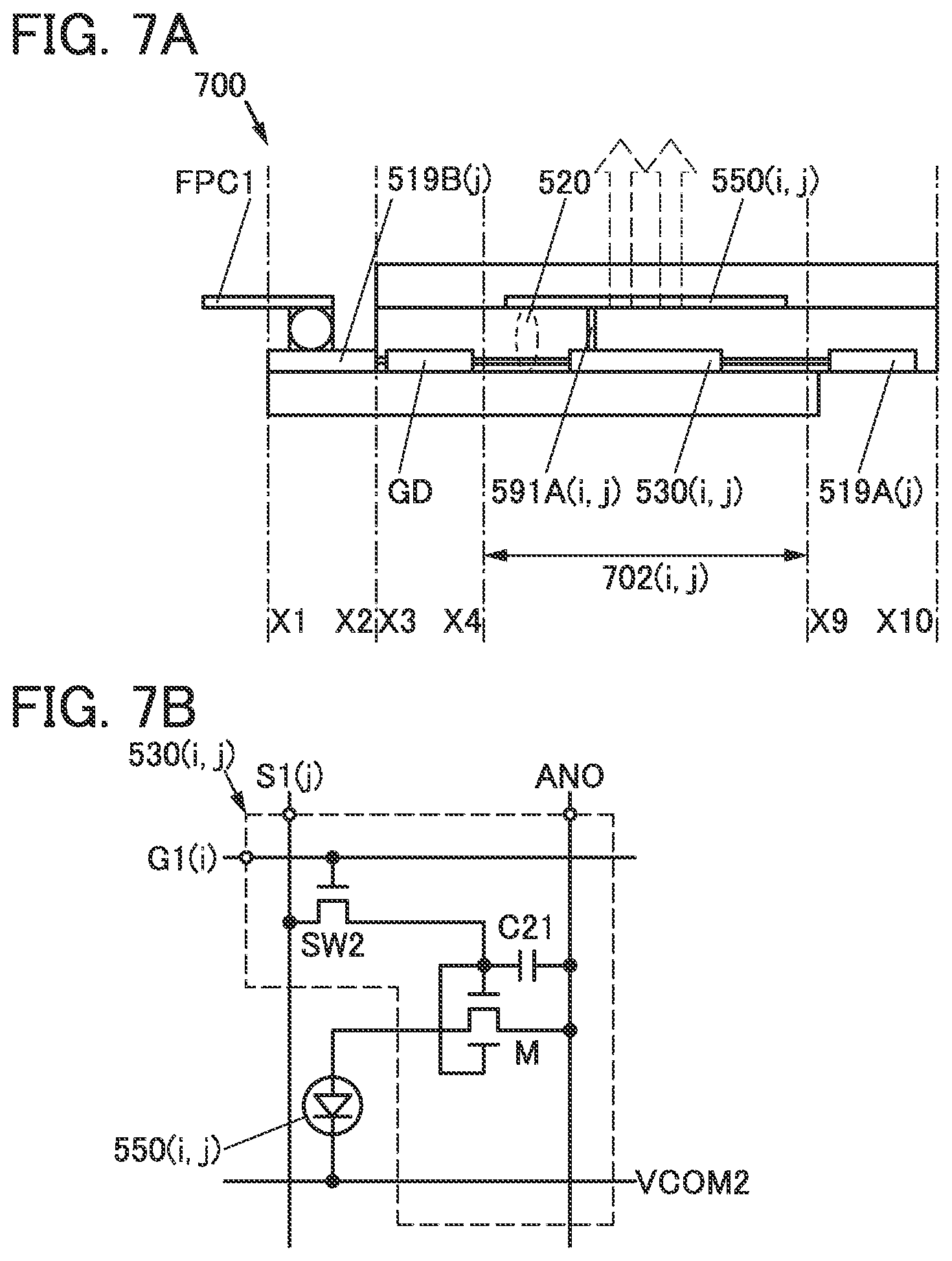 Patent US11778878 Figure 7 – Display panel, display device, input/output device, and data processing device
