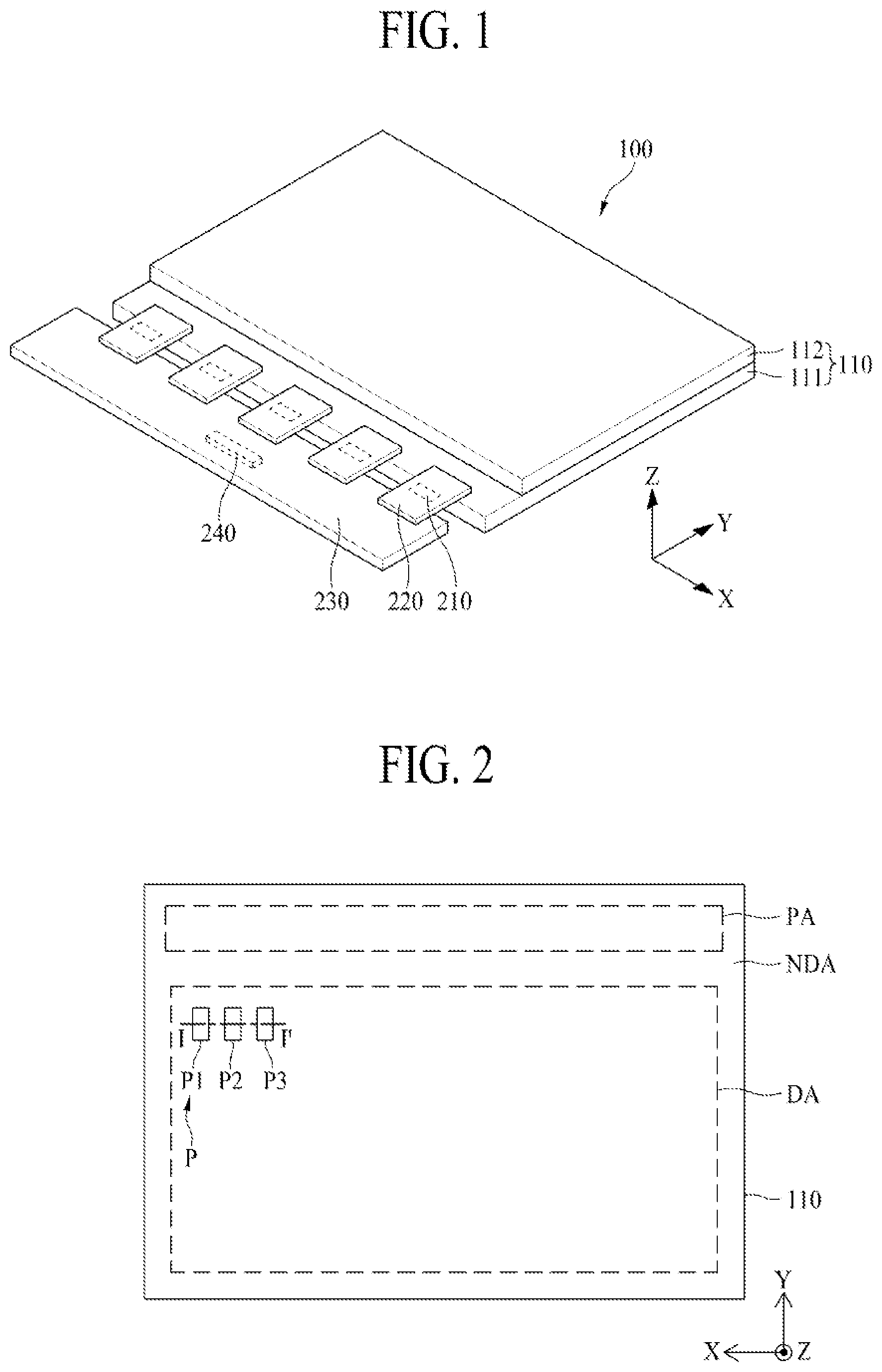 Patent US11778881 Figure 1 – Light emitting display device having a trench between pixels