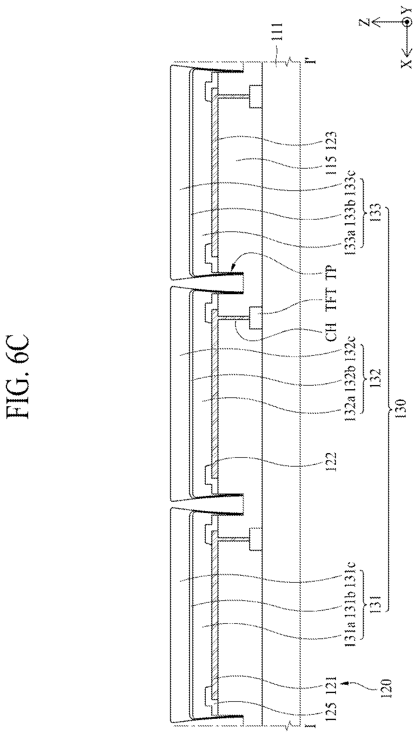 Patent US11778881 Figure 7 – Light emitting display device having a trench between pixels