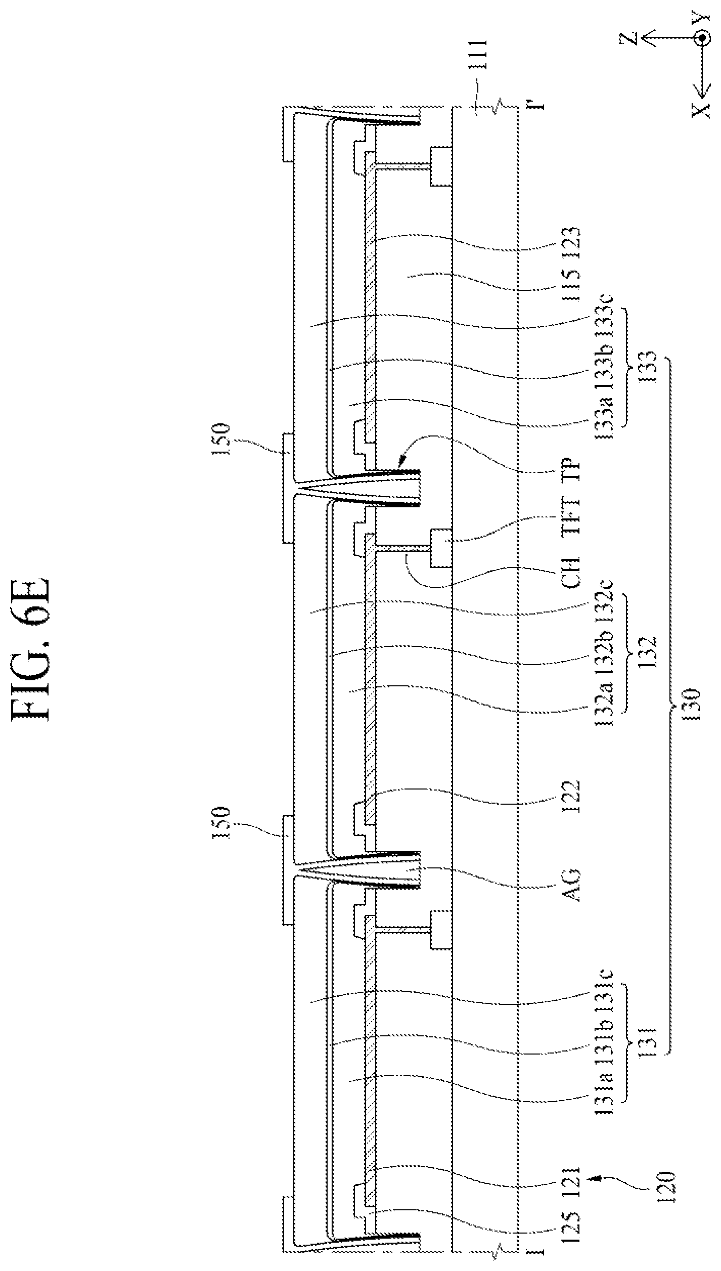 Patent US11778881 Figure 9 – Light emitting display device having a trench between pixels