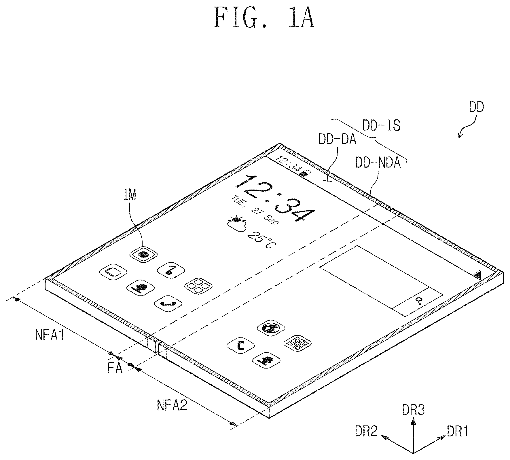 Patent US11778884 Figure 1 – Display device having flexible and enhanced black color sense characteristics