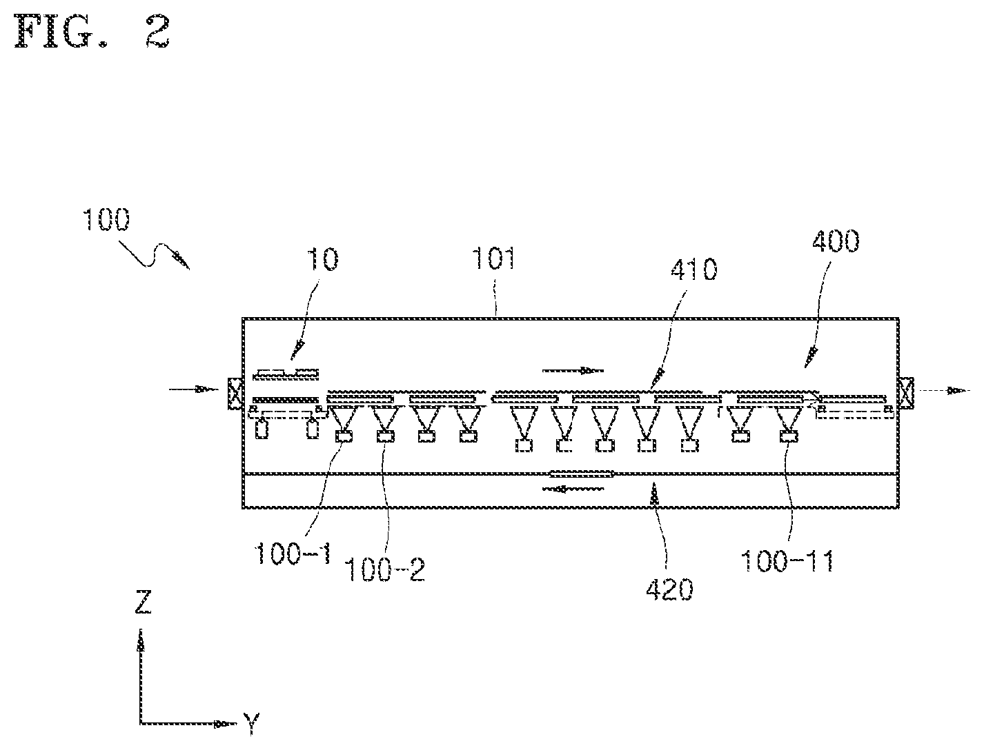 Patent US11778890 Figure 2 – Organic layer deposition apparatus and method of manufacturing organic light-emitting display apparatus using the same