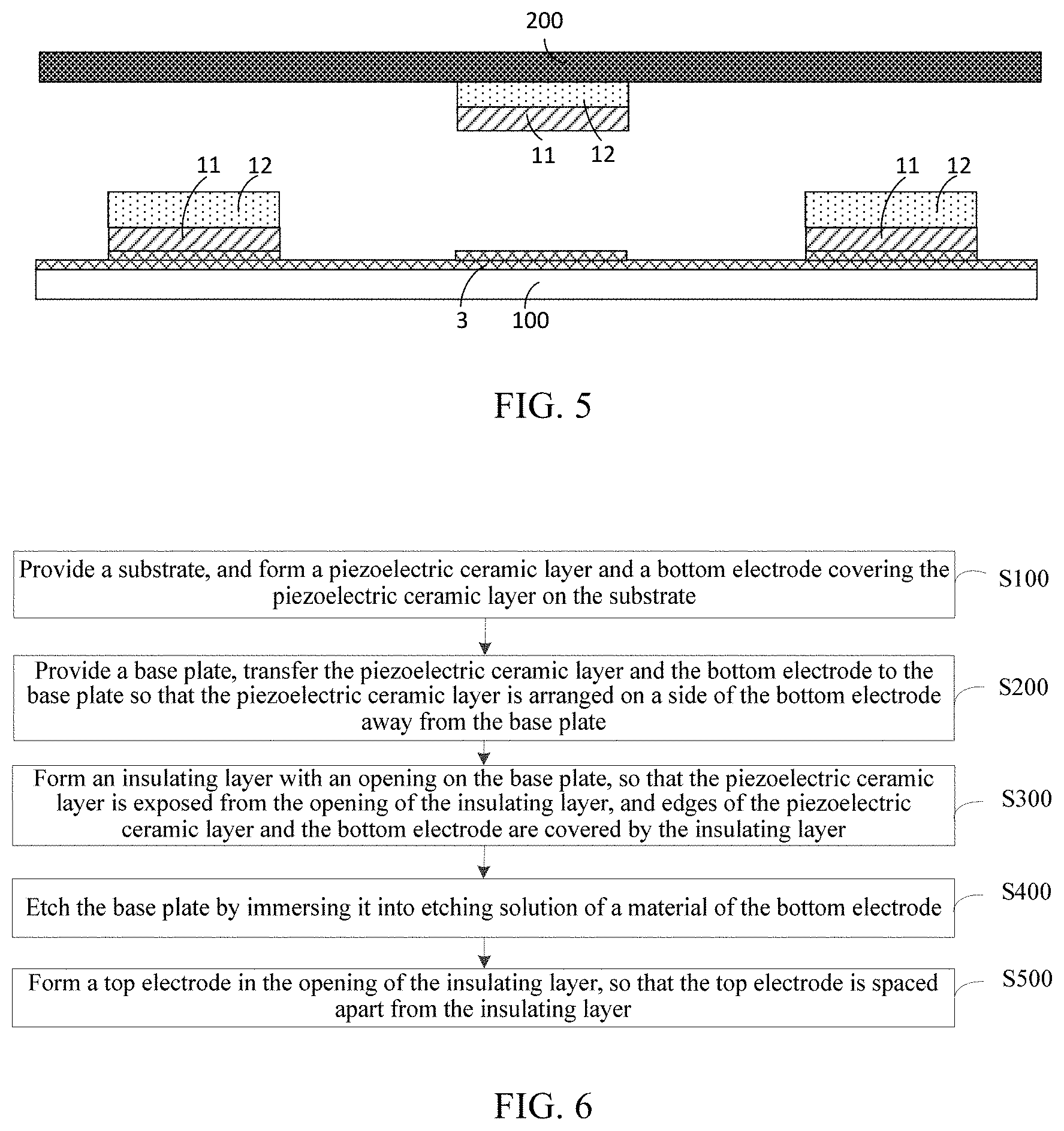 Patent US11778912 Figure 2 – Manufacturing method for piezoelectric ceramic chip, piezoelectric ceramic chip assembly and display device