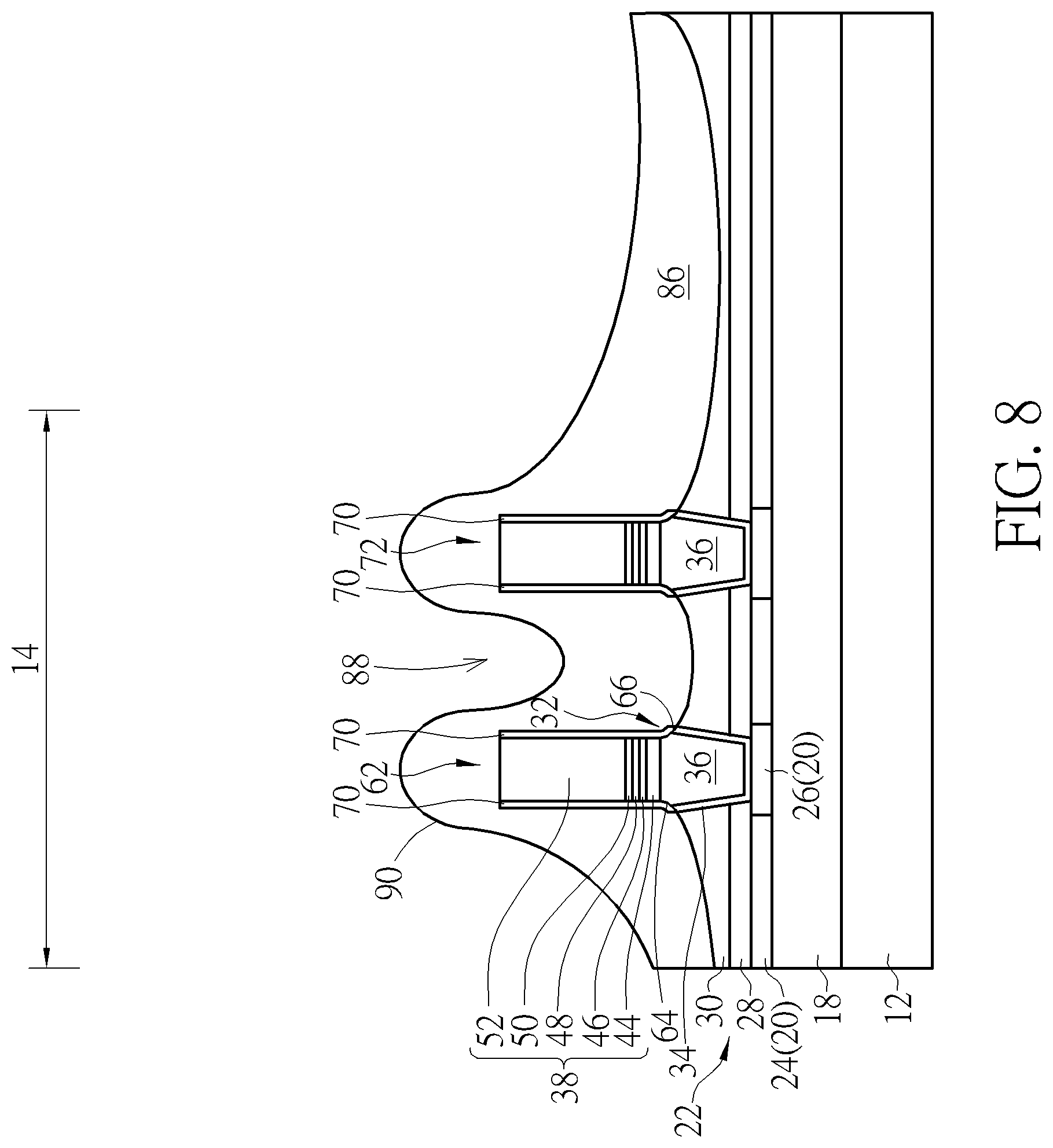 Patent US11778922 Figure 8 – Semiconductor device and method for fabricating the same