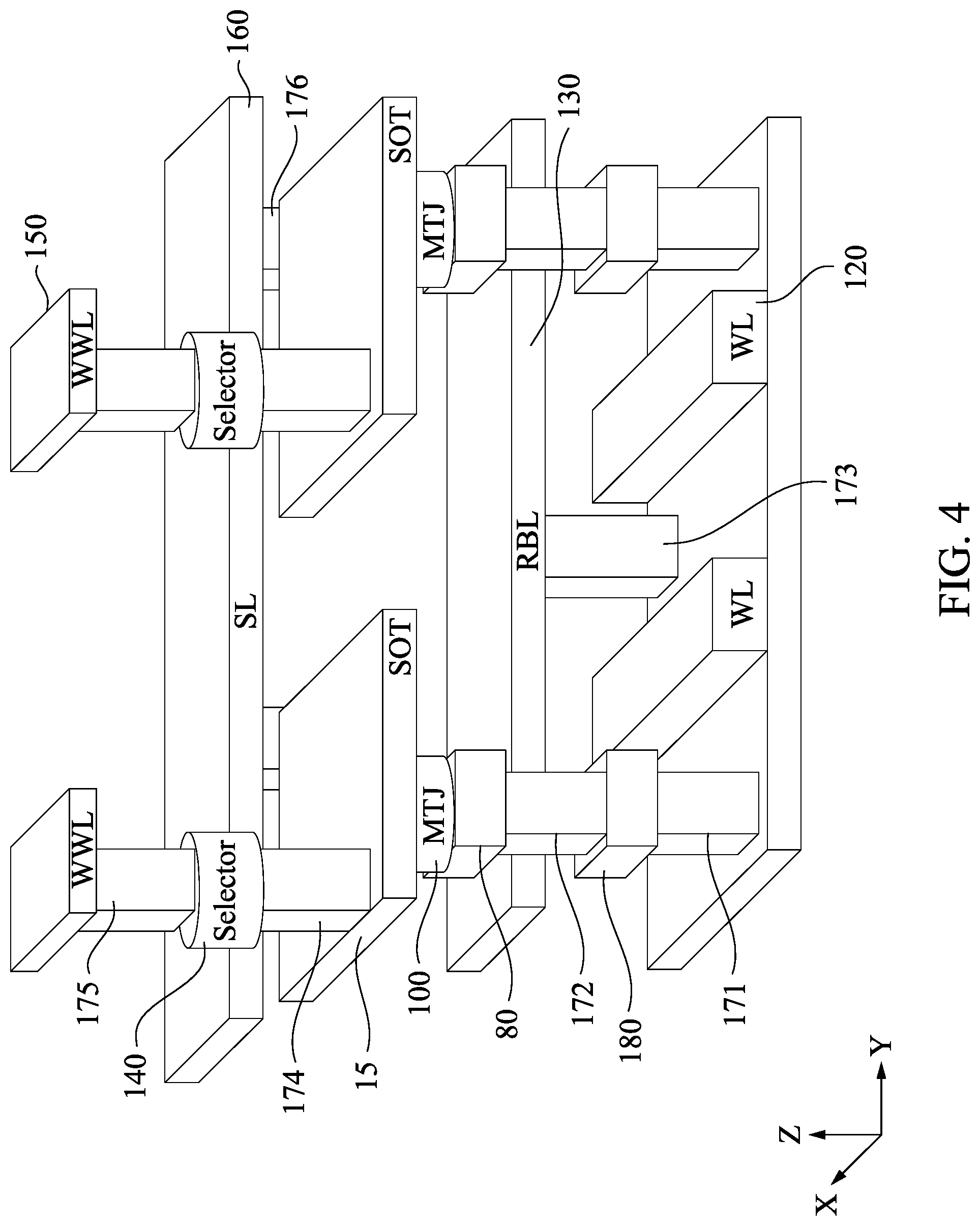 Patent US11778924 Figure 4 – Magnetic device and magnetic random access memory