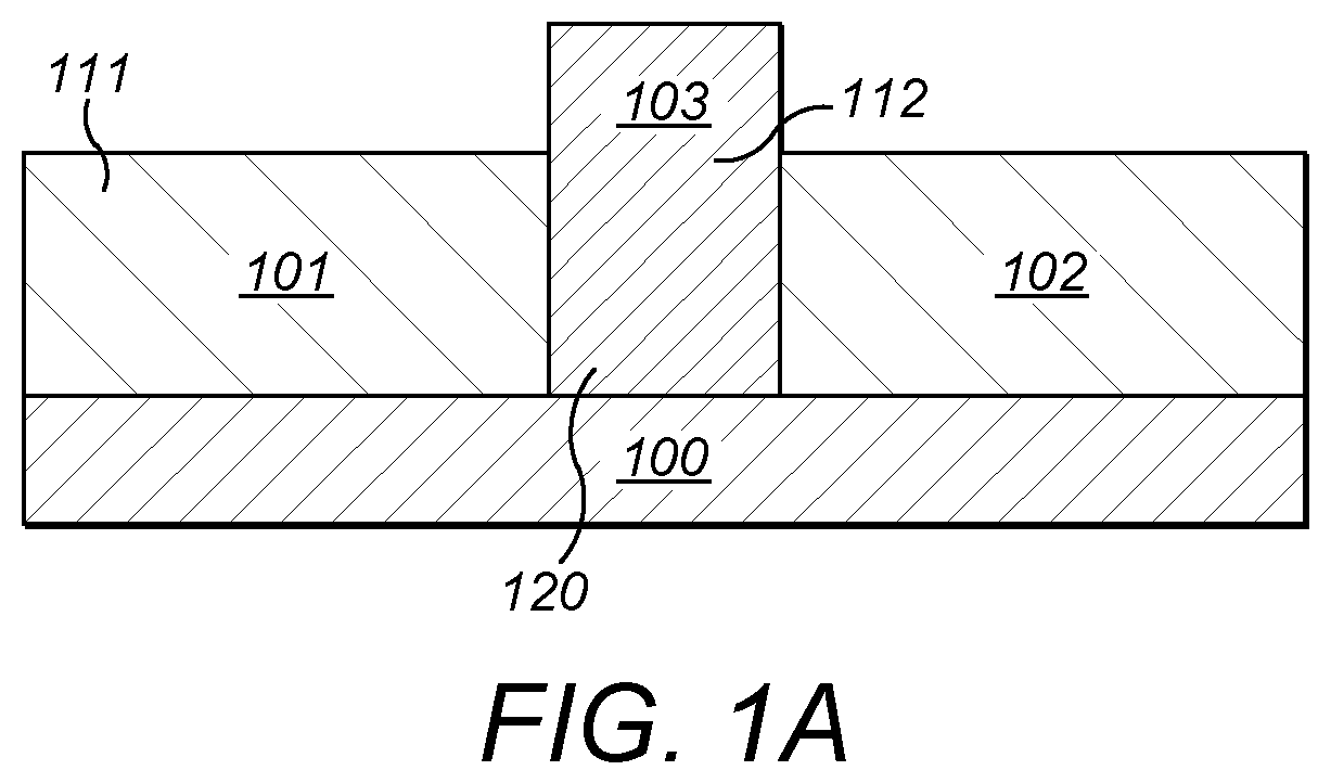 Patent US11778927 Figure 1 – Silicon quantum device structures defined by metallic structures