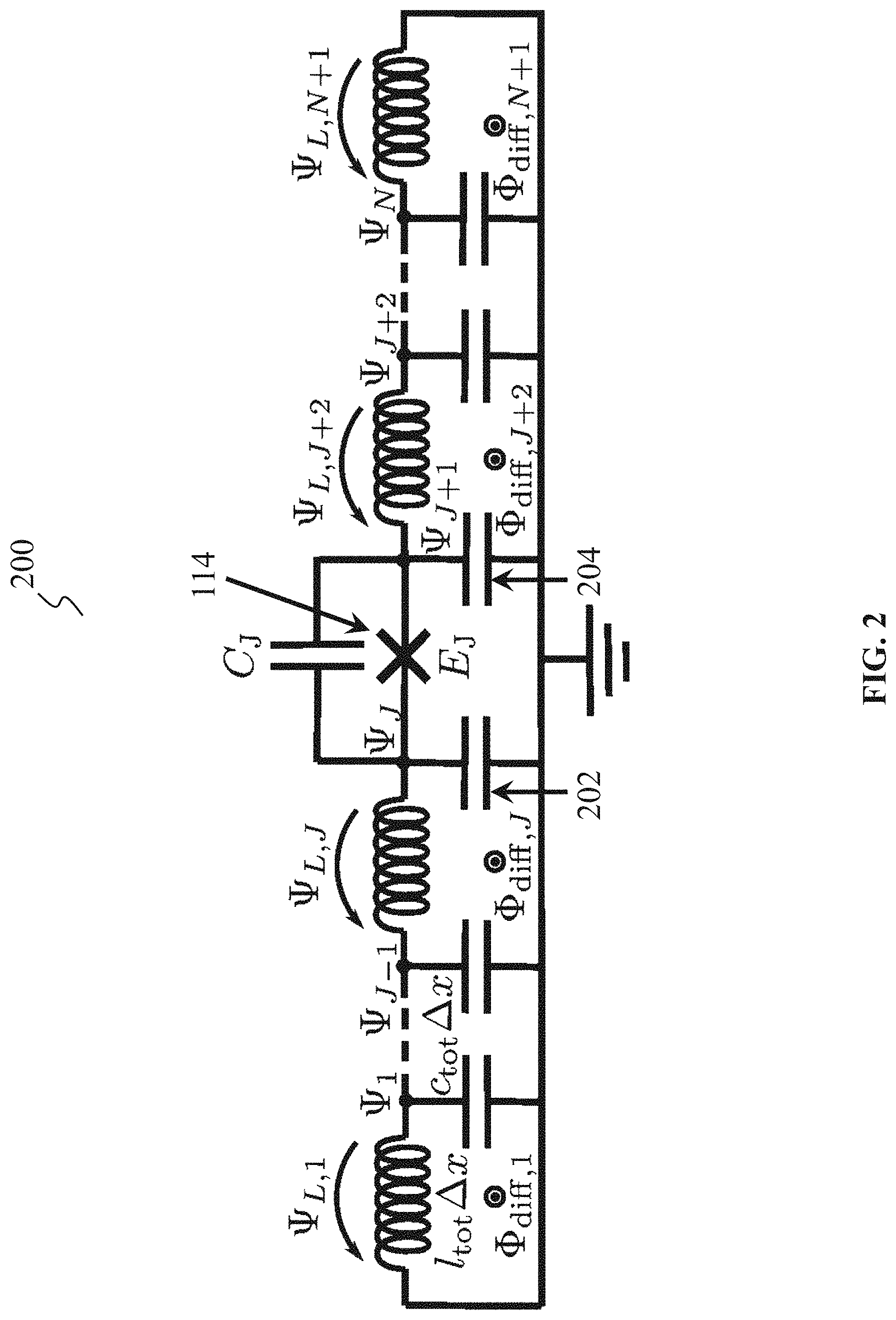 Patent US11778928 Figure 2 – Quantum processing unit comprising one or more superconducting qubits based on phase-biased linear and non-linear inductive-energy elements