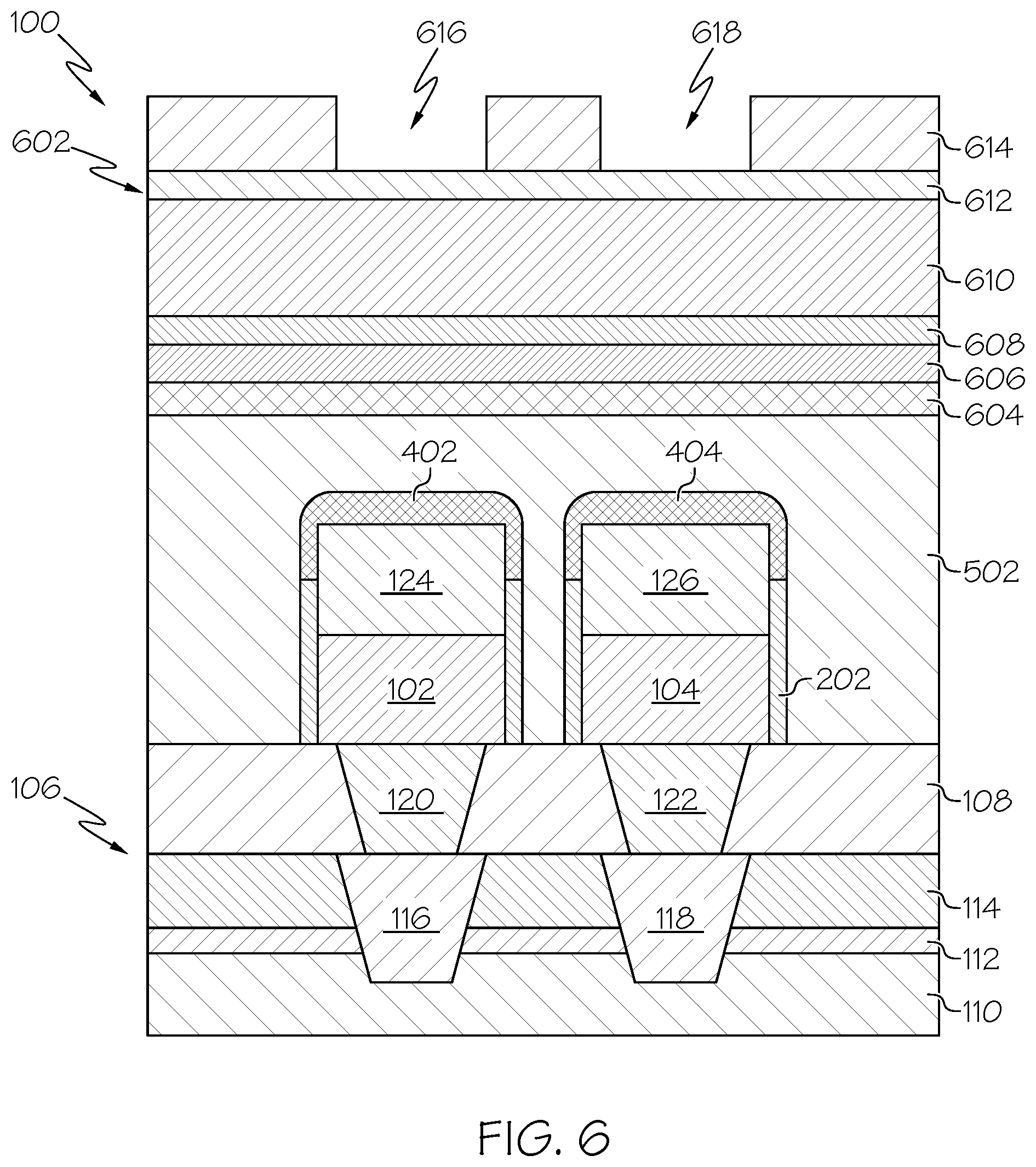 Patent US11778929 Figure 6 – Selective encapsulation for metal electrodes of embedded memory devices