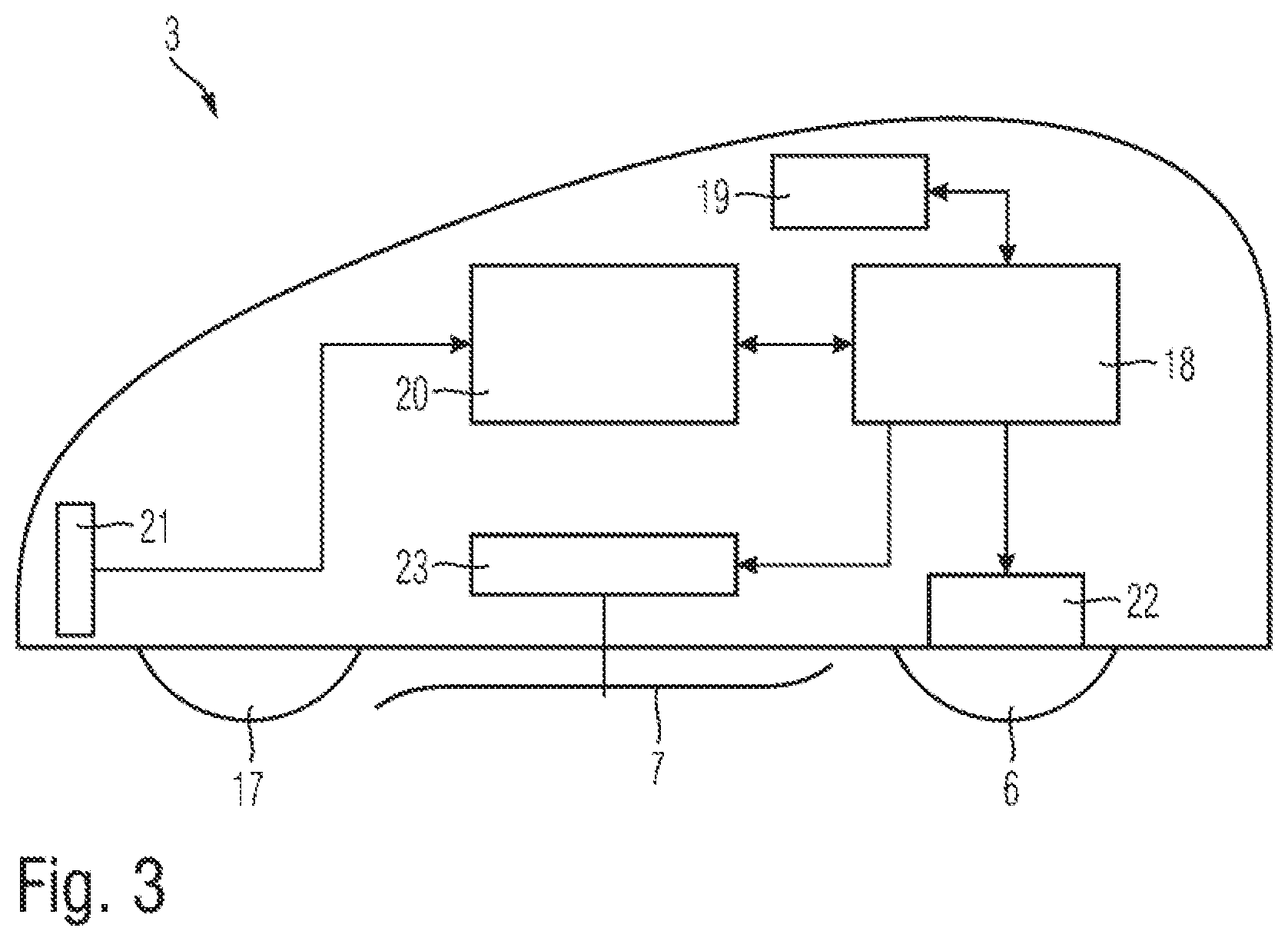 Patent US11778941 Figure 3 – System comprising an autonomous mobile device and a base station communicating via a boundary wire