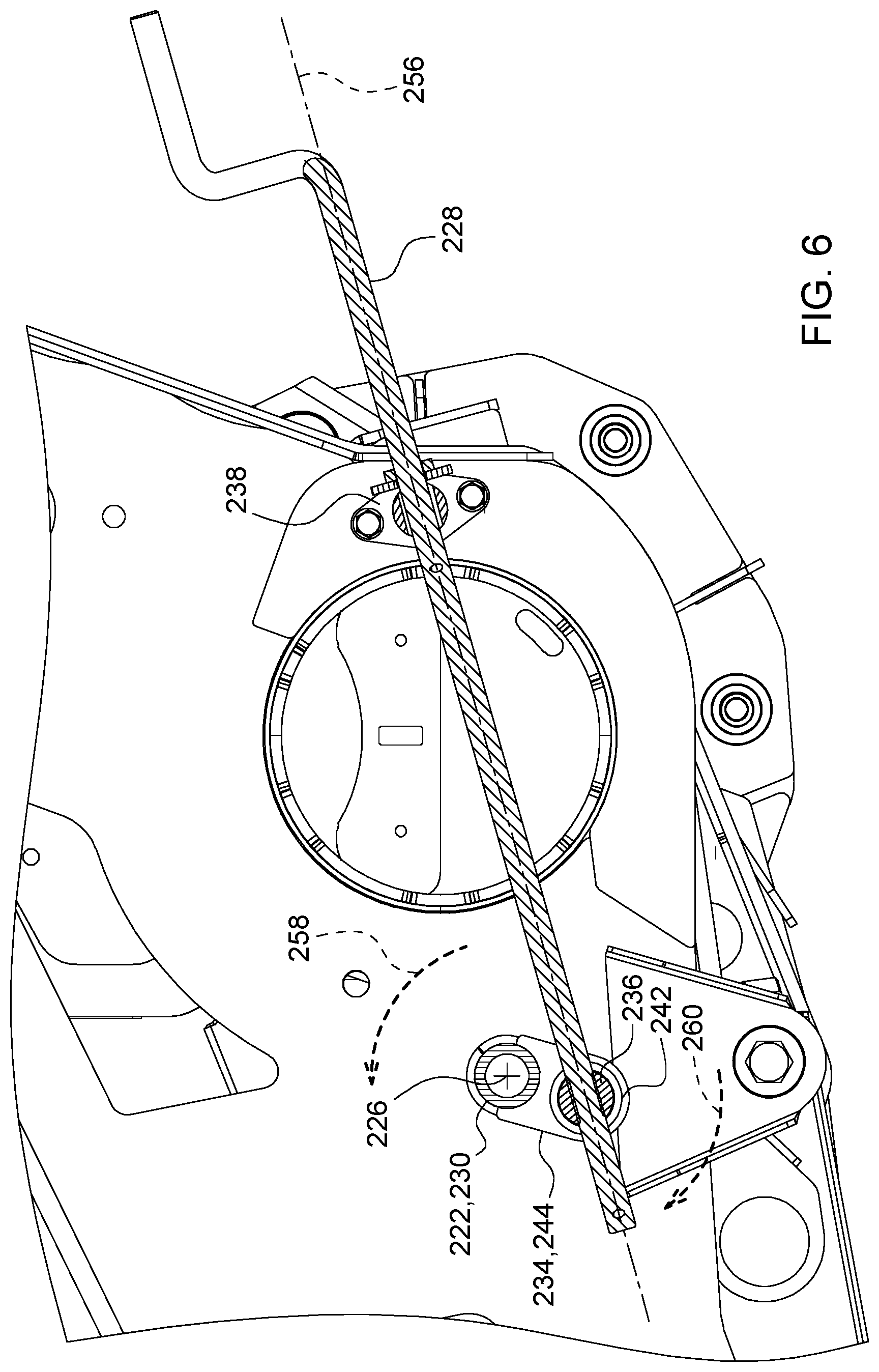 Patent US11778943 Figure 6 – Lockout system for header