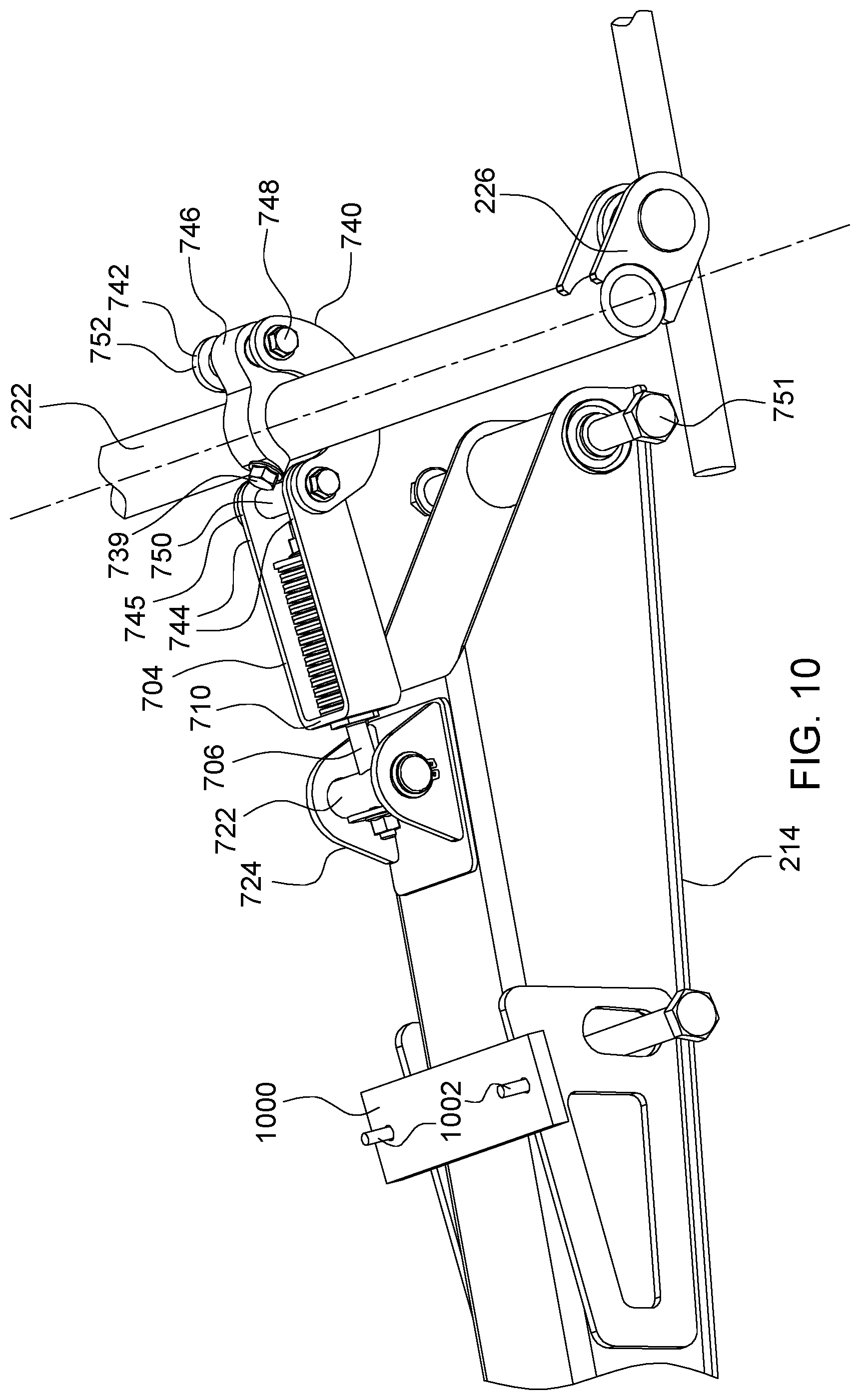 Patent US11778943 Figure 10 – Lockout system for header