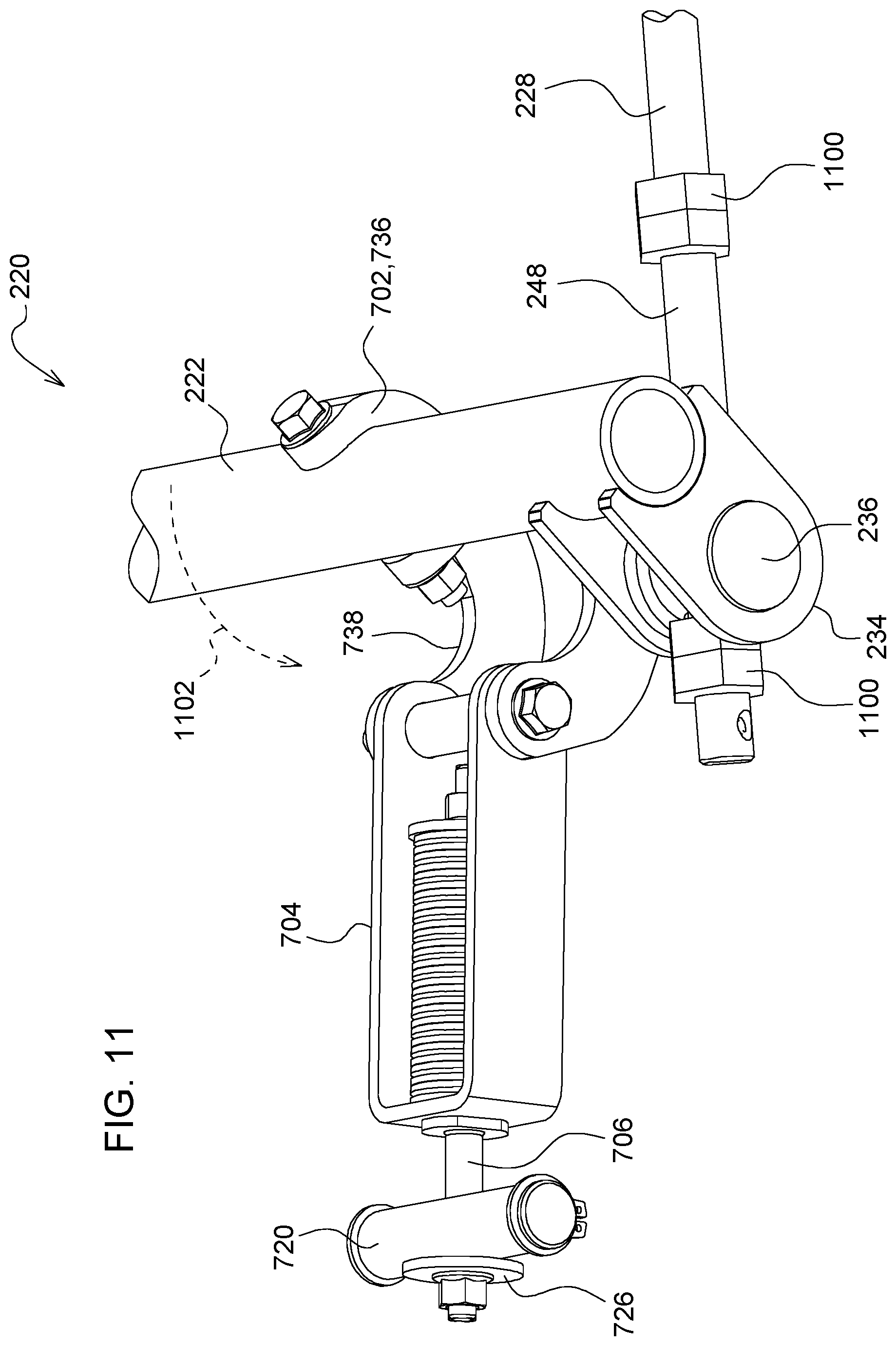 Patent US11778943 Figure 11 – Lockout system for header
