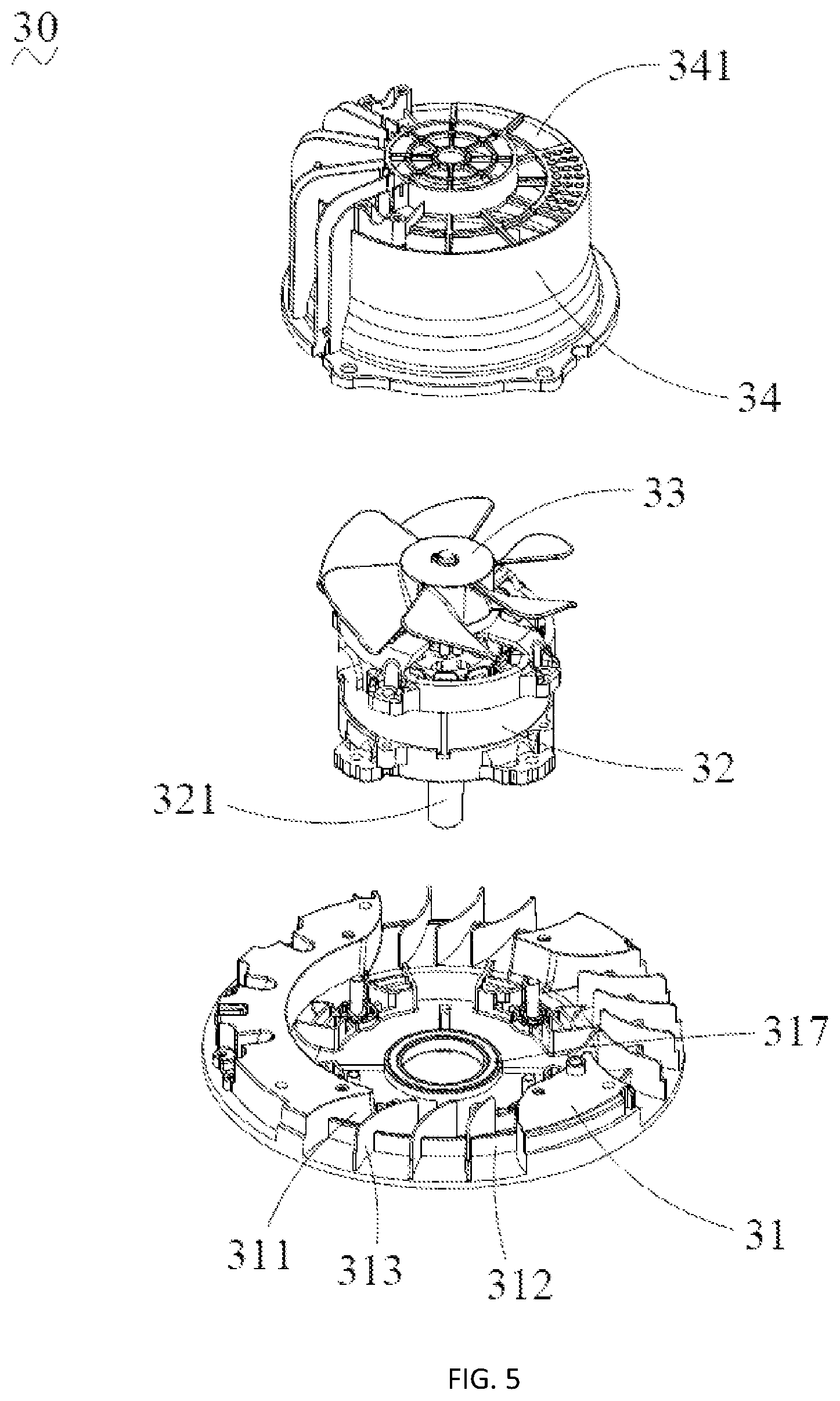 Patent US11778944 Figure 4 – Heat dissipation power head and lawn mower