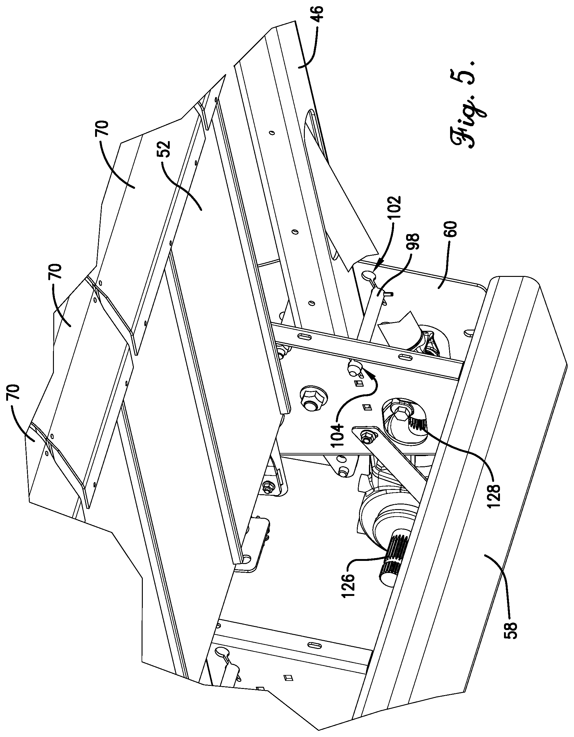 Patent US11778946 Figure 5 – Flexible header with sectional height adjustment