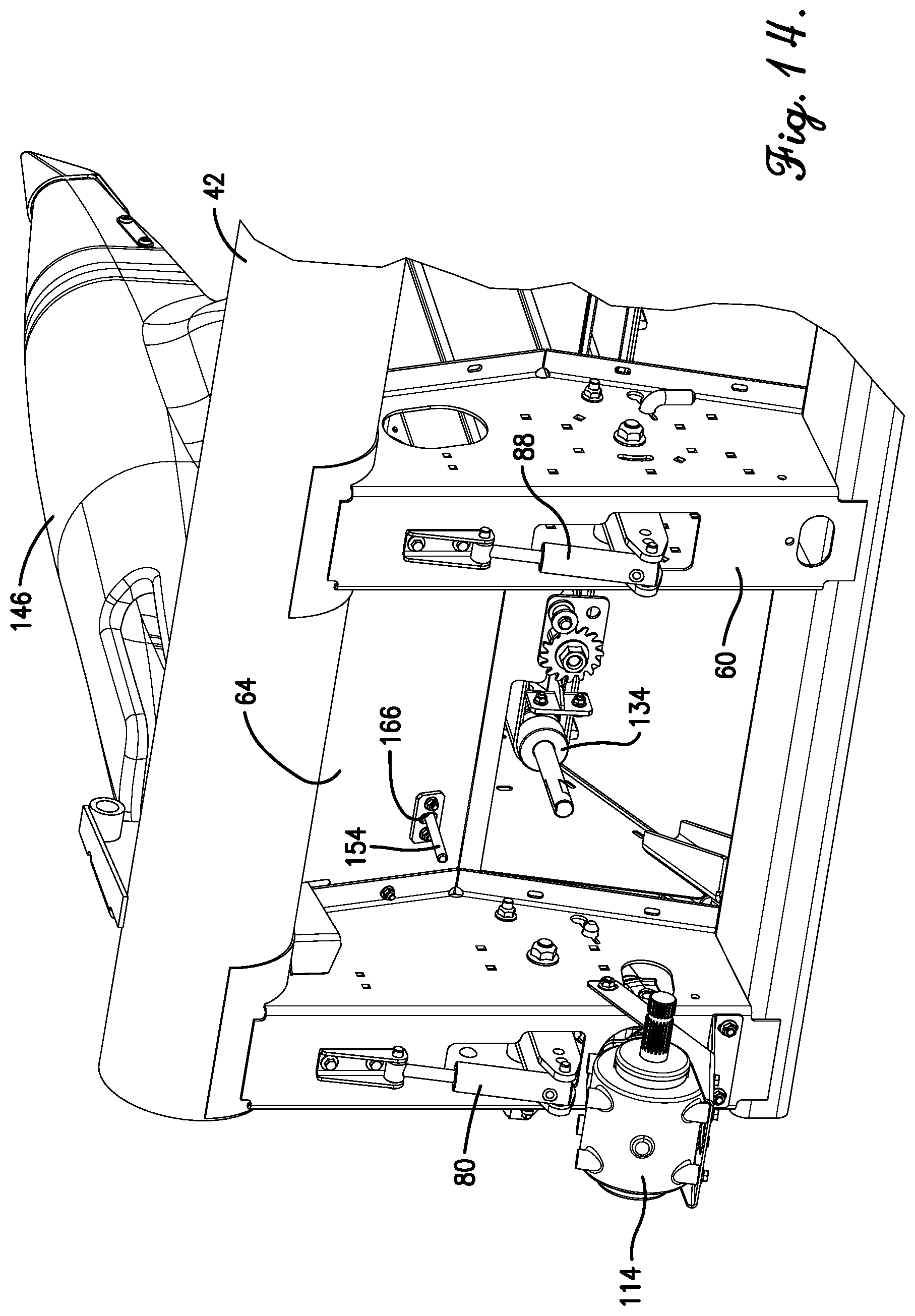 Patent US11778946 Figure 14 – Flexible header with sectional height adjustment