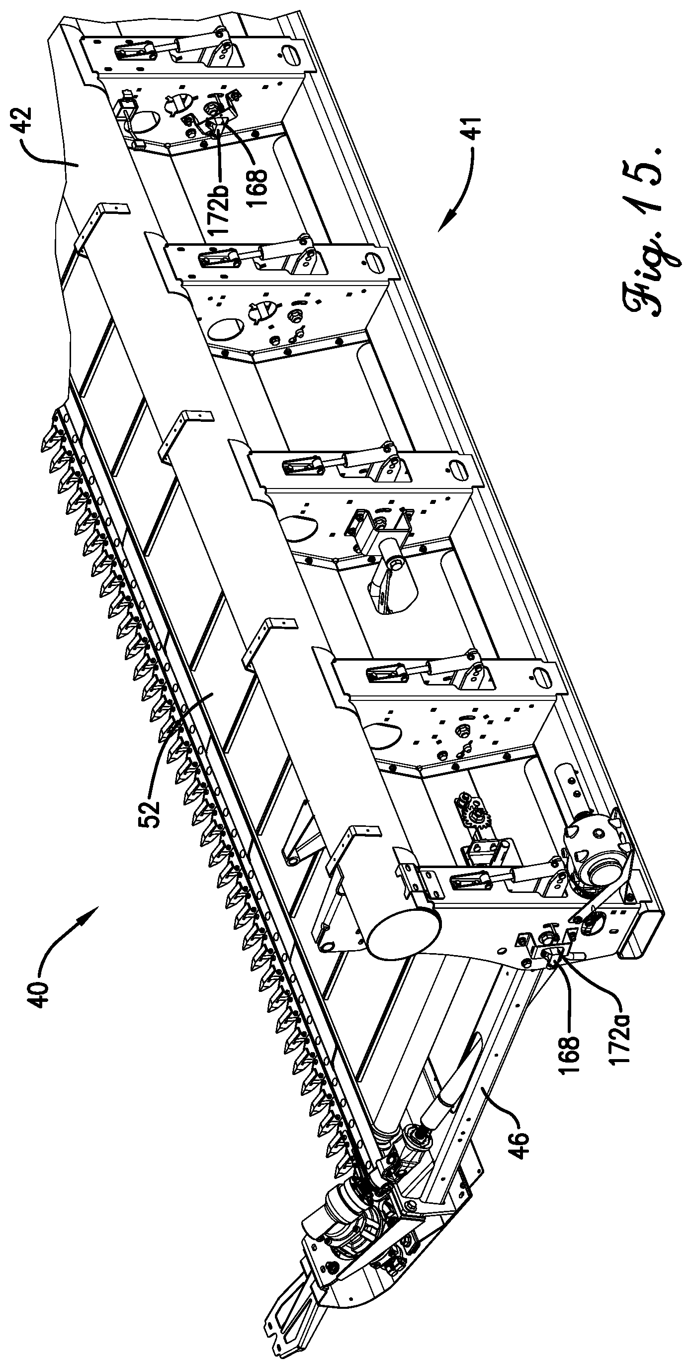 Patent US11778946 Figure 15 – Flexible header with sectional height adjustment