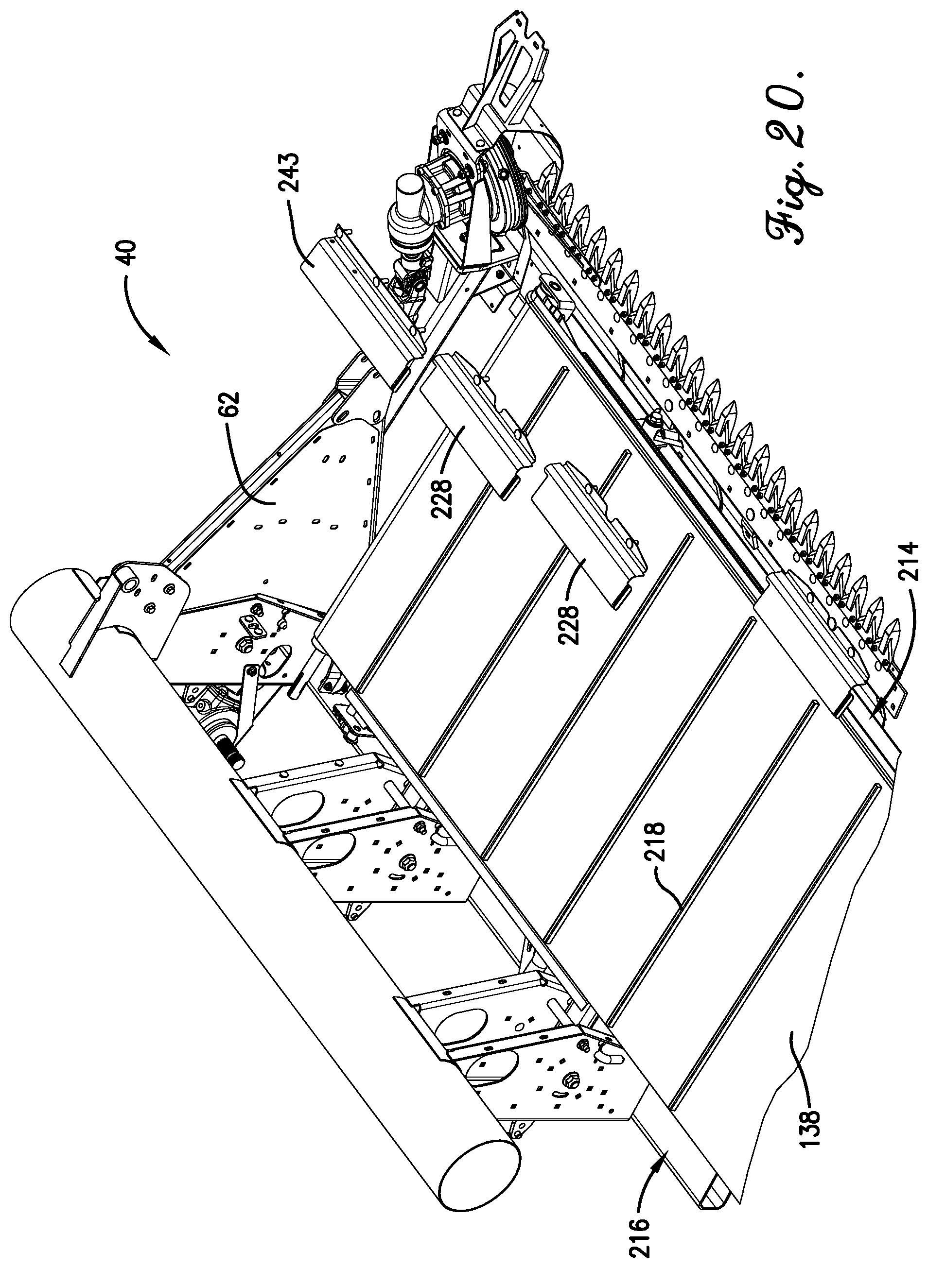 Patent US11778946 Figure 20 – Flexible header with sectional height adjustment