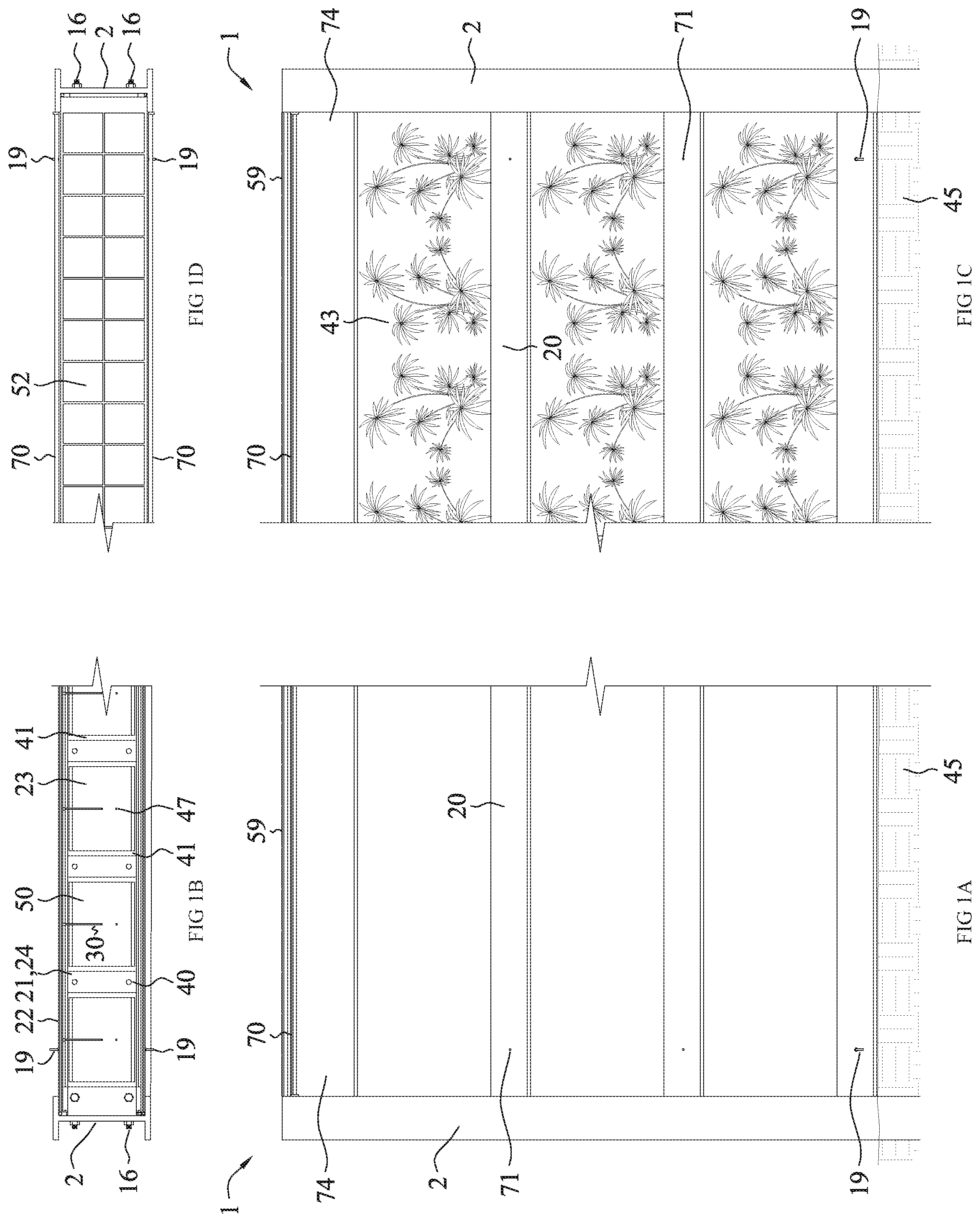 Patent US11778955 Figure 1 – Automated vertical plant cultivation system