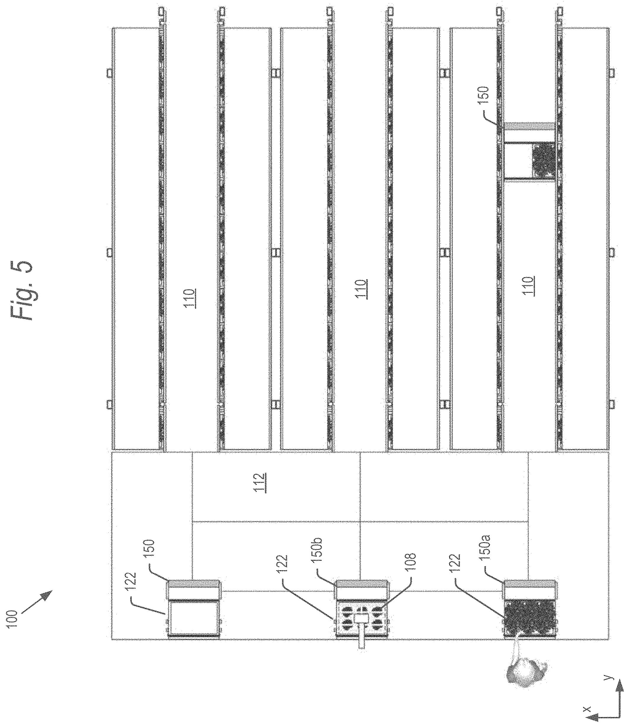 Patent US11778956 Figure 5 – Automated vertical farming system using mobile robots