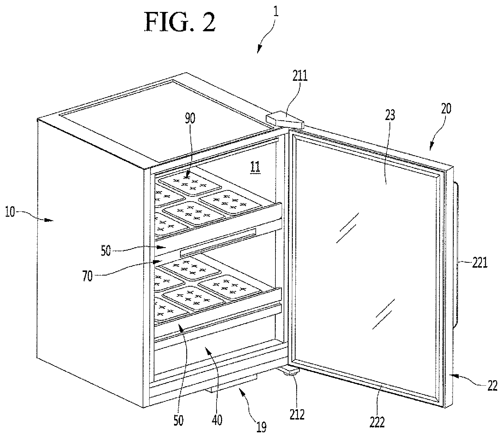 Patent US11778957 Figure 2 – Apparatus for cultivating plants