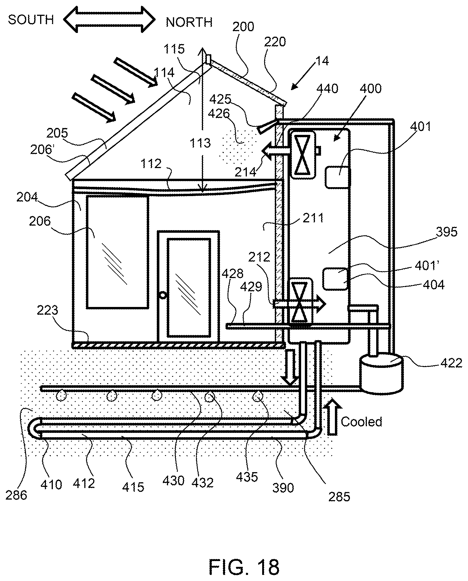 Patent US11778958 Figure 15 – Multi-source heat exchange system employing a ground-energy storage system for controlled environment enclosures