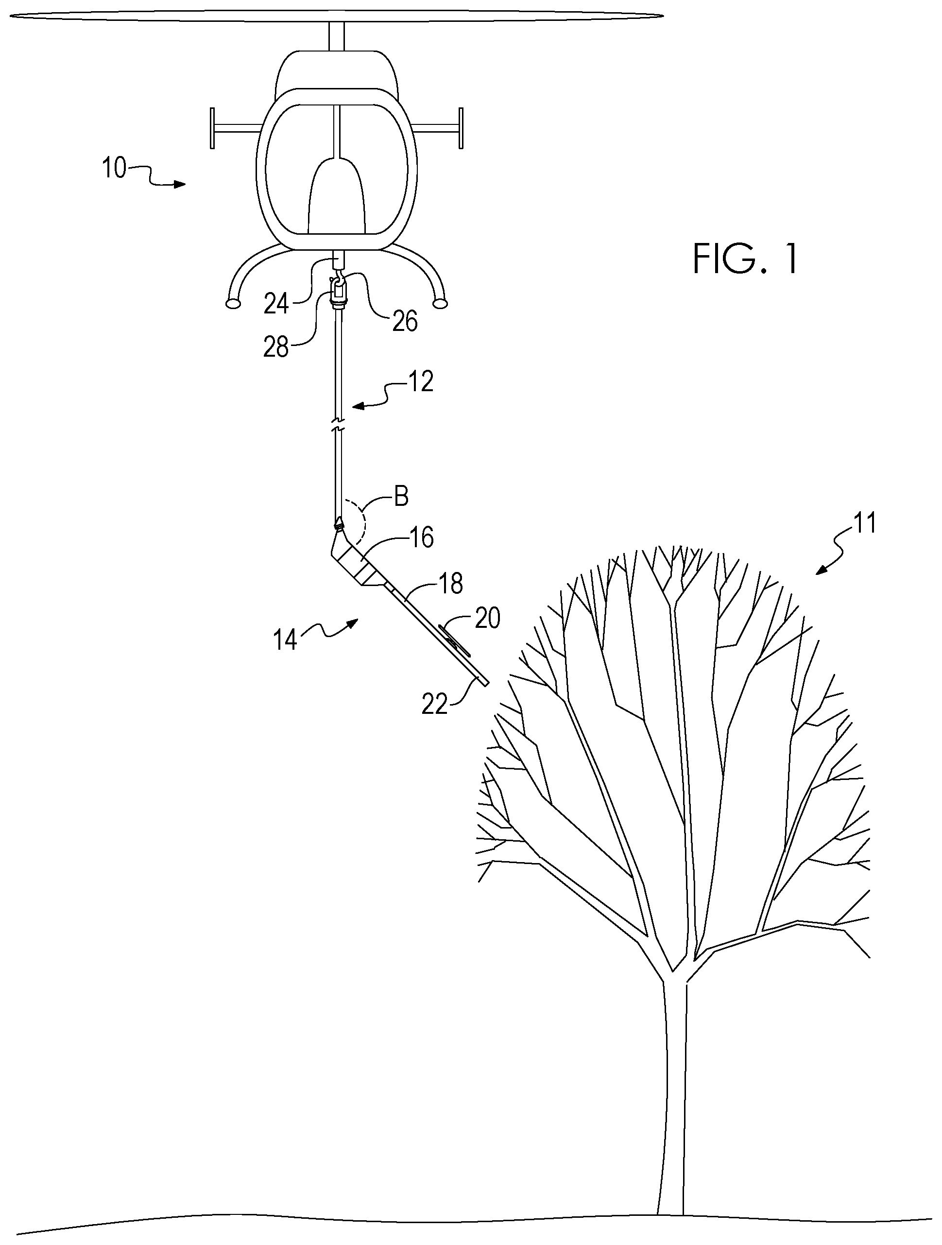 Patent US11778961 Figure 1 – Tree trimming apparatus and method