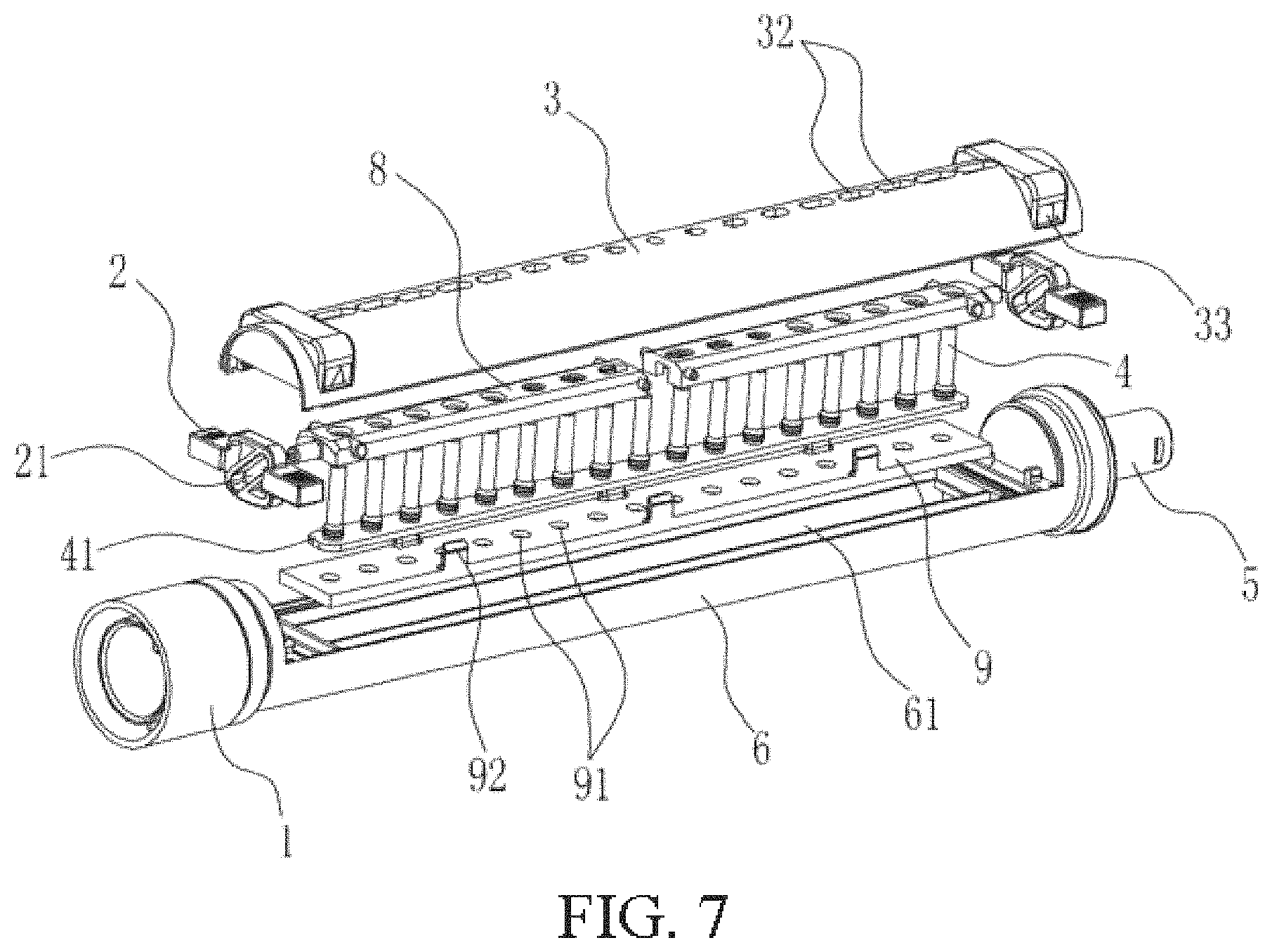 Patent US11778962 Figure 7 – Swinging pipe with adjustable spraying angle