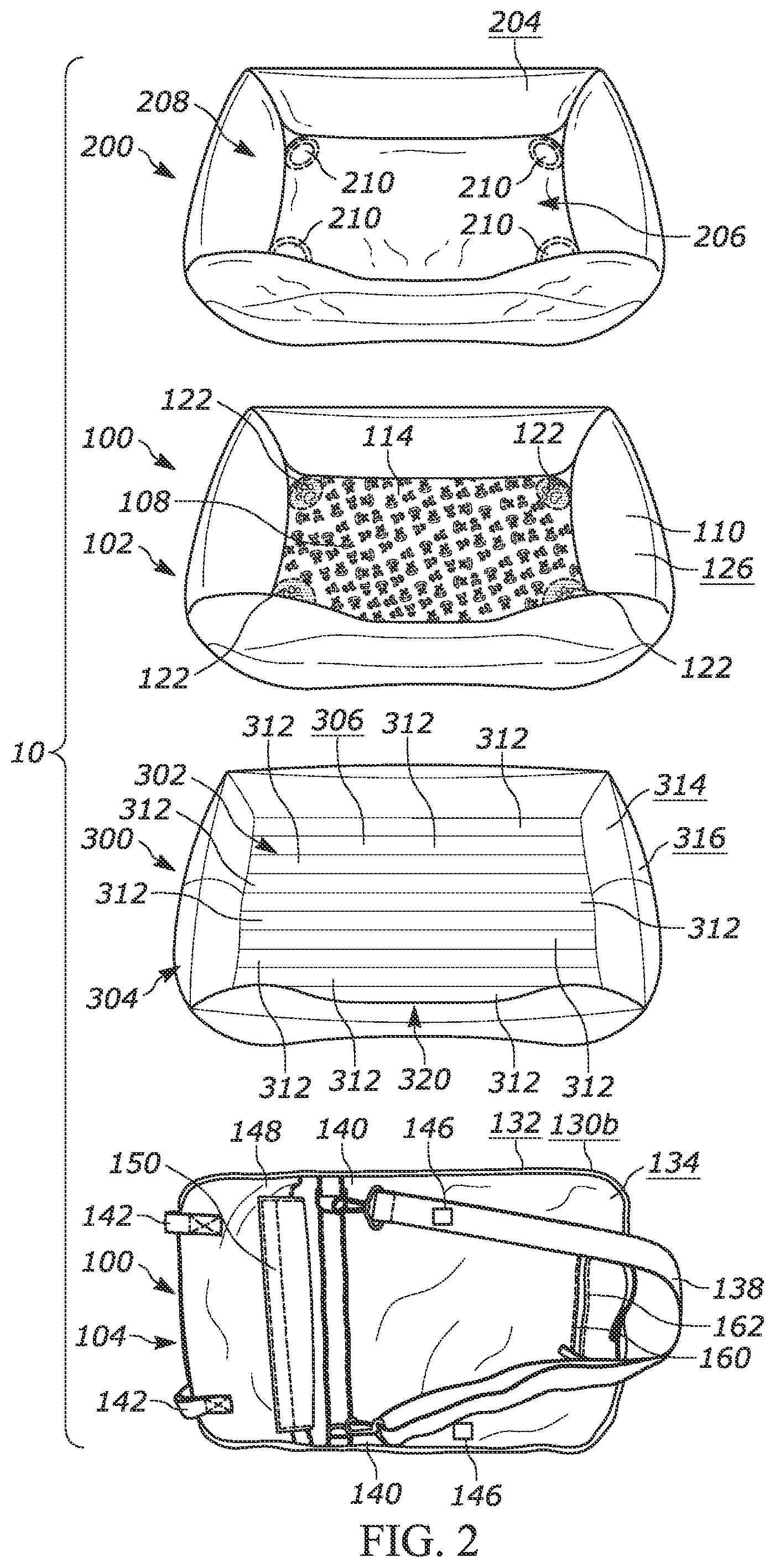 Patent US11778979 Figure 2 – Travel pet bed